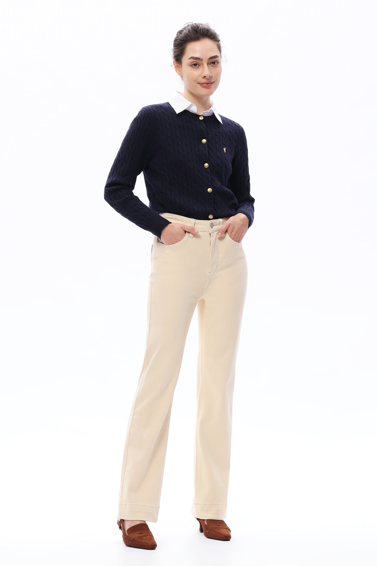 SUPER HIGH RISE BOOTCUT BYF1173 VANILLA GREAM