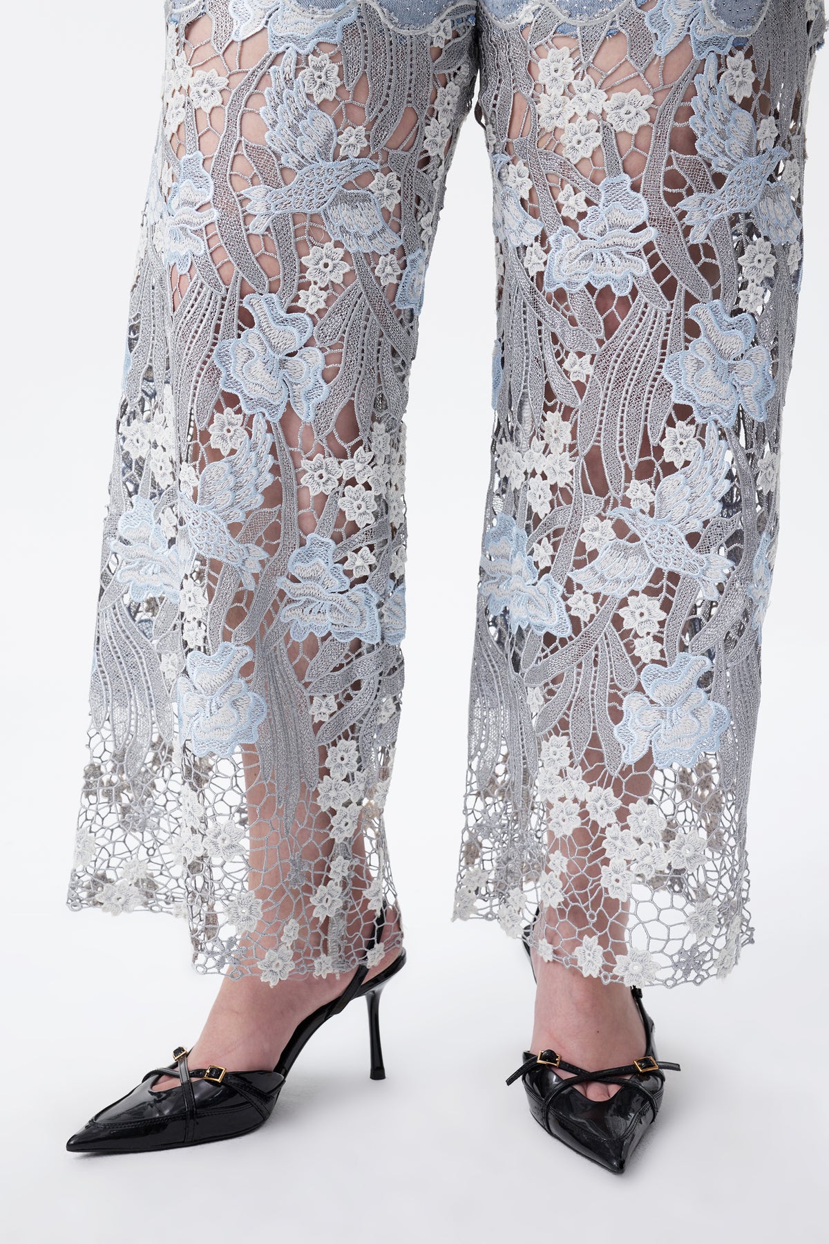 PLUS HIGH RISE LACE WIDE LEG