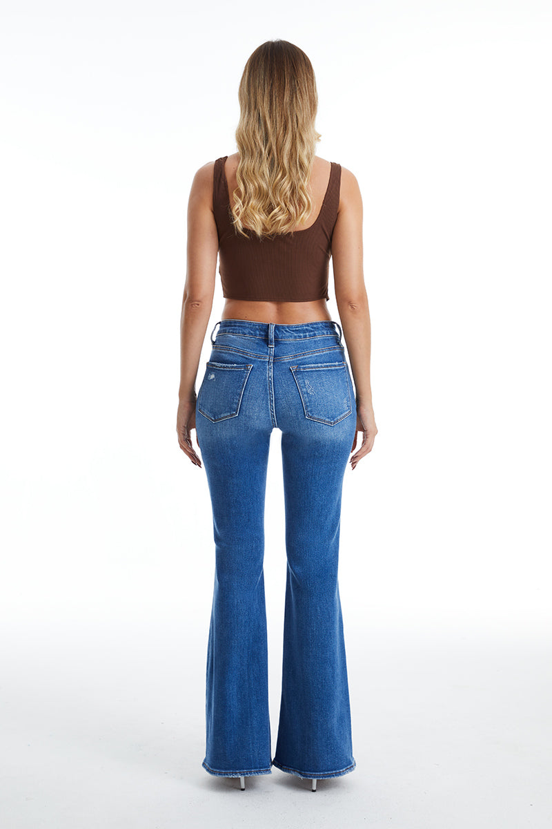 MID RISE BUTTON DOWN FLARE