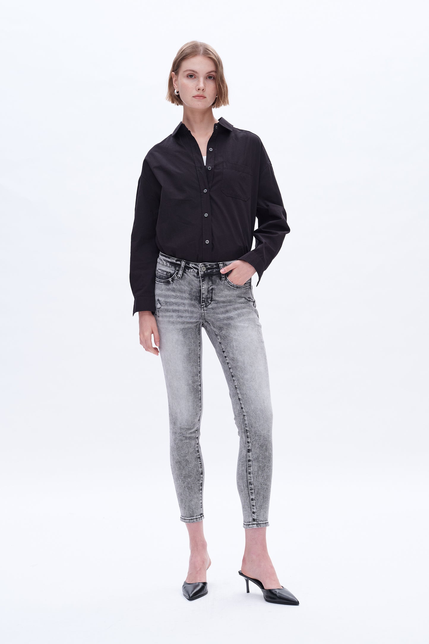MIDDLE RISE ANKLE SKINNY