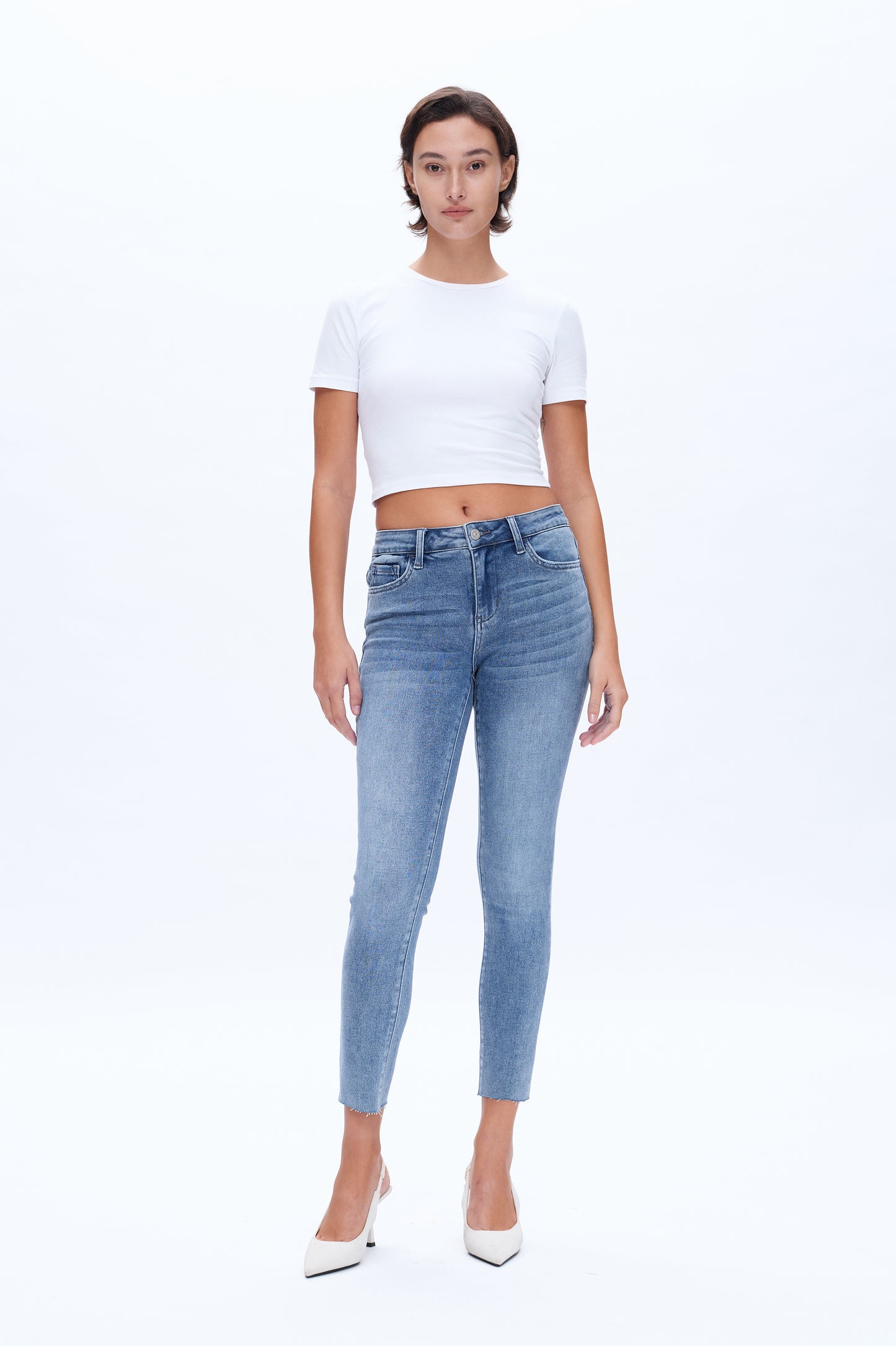 MIDDLE RISE ANKLE SKINNY