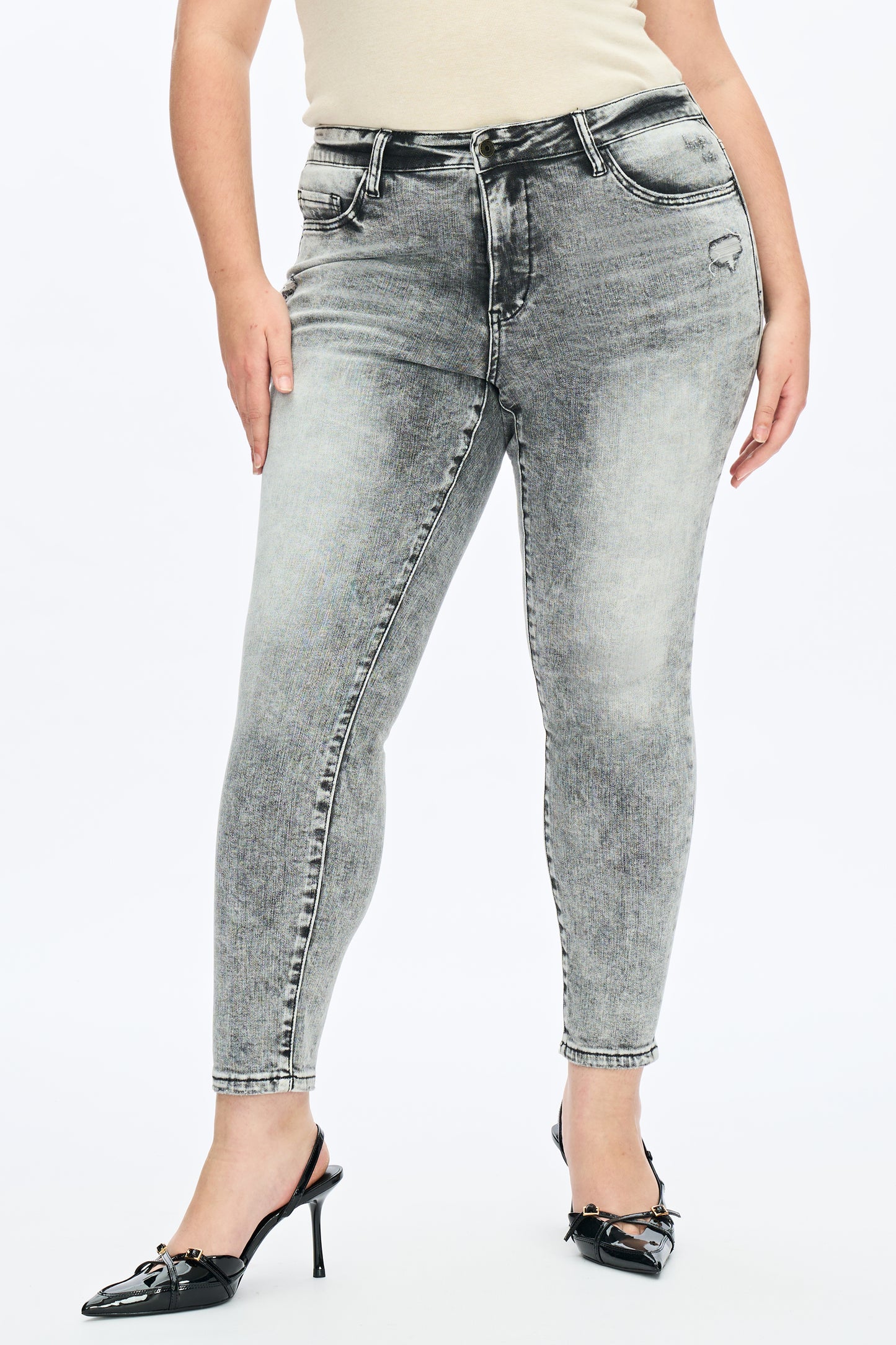 PLUS MIDDLE RISE ANKLE SKINNY