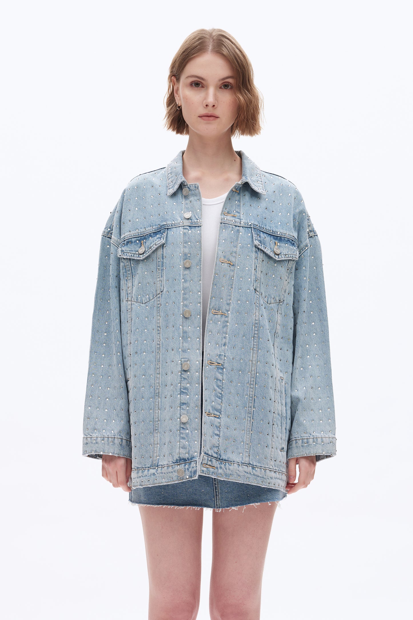 EMBELLISHED DENIM JACKETS BYJ9053 (BYHE227) LIGHT BLUE