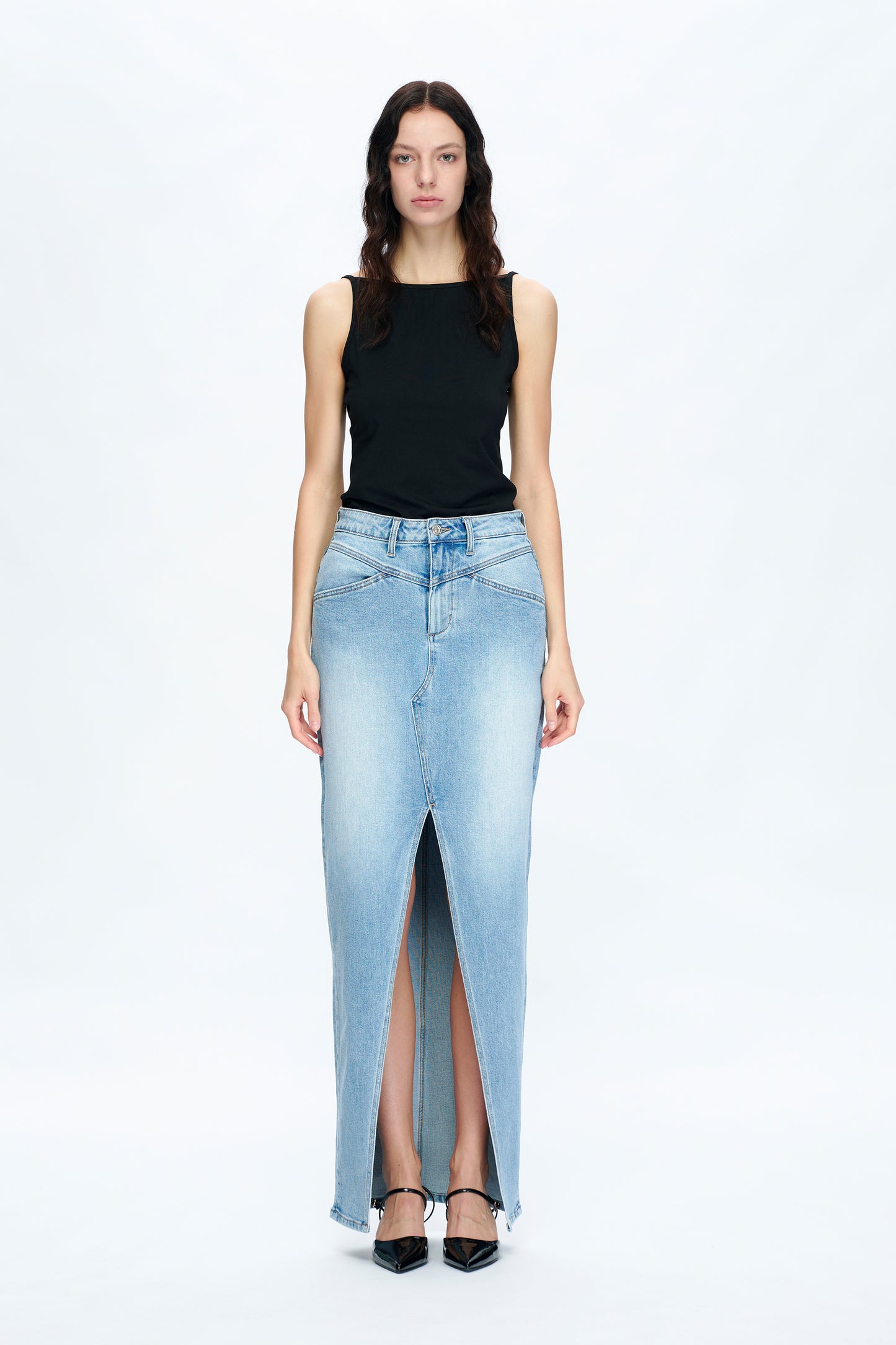 LAUREN MID RISE MAXI SKIRT
