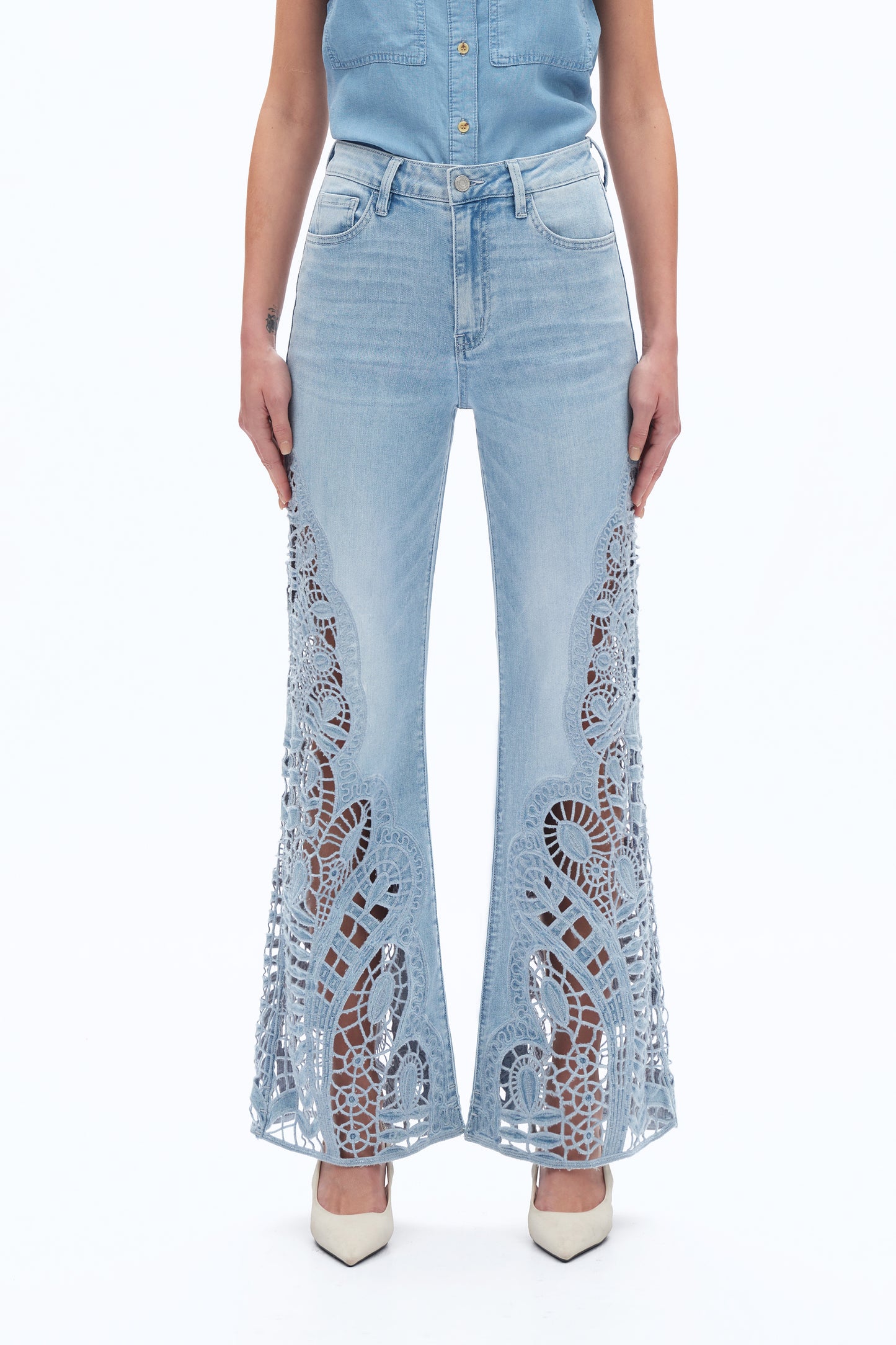 HIGH RISE LACE WIDE LEG