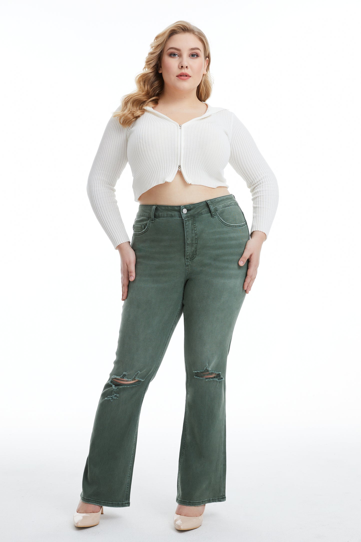 PLUS EMILY HIGH RISE FLARE