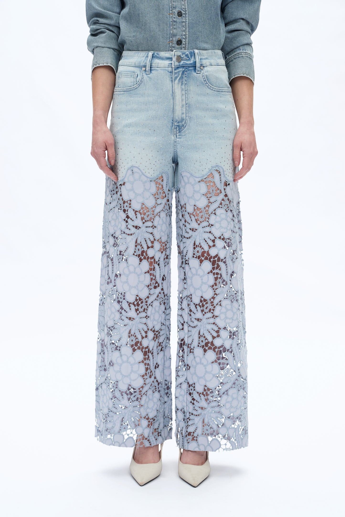HIGH RISE LACE WIDE LEG