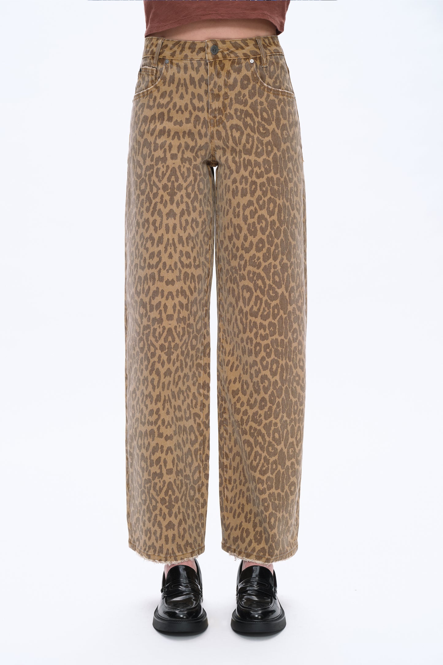 MID RISE LEOPARD STRAIGHT