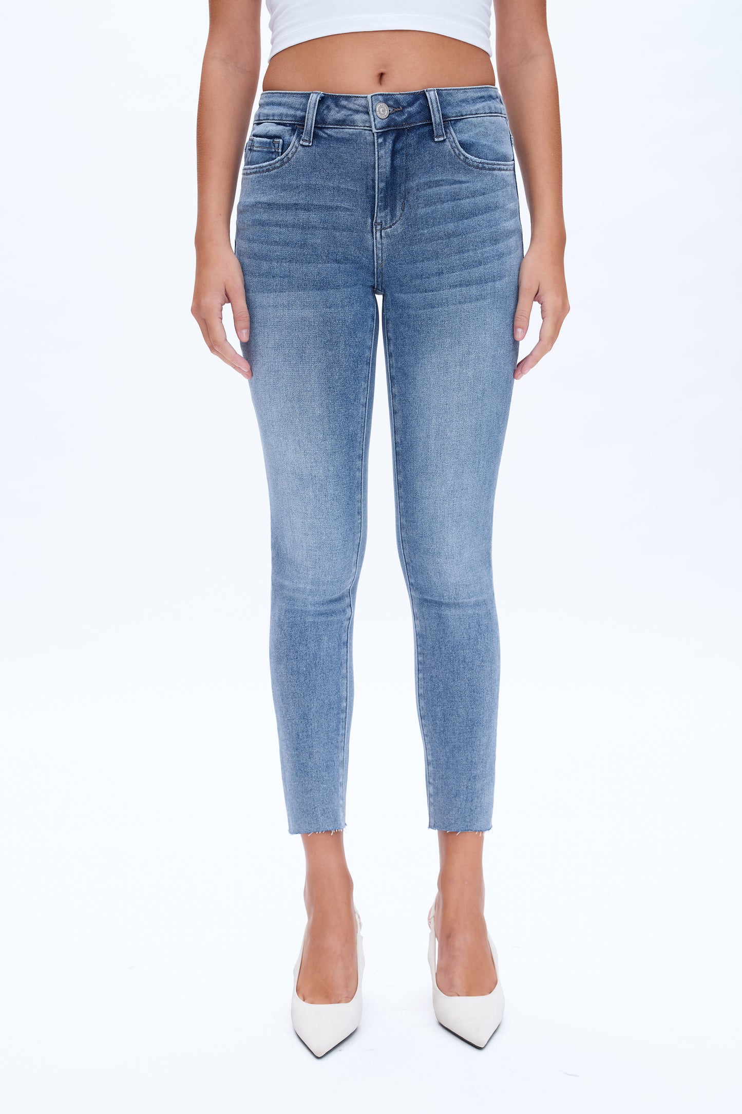 MIDDLE RISE ANKLE SKINNY