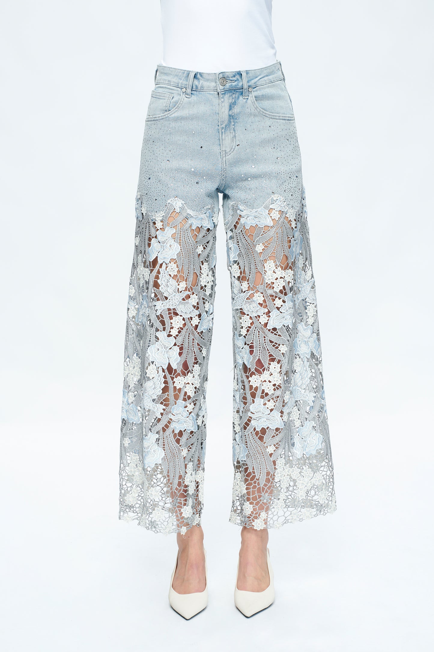 HIGH RISE LACE WIDE LEG
