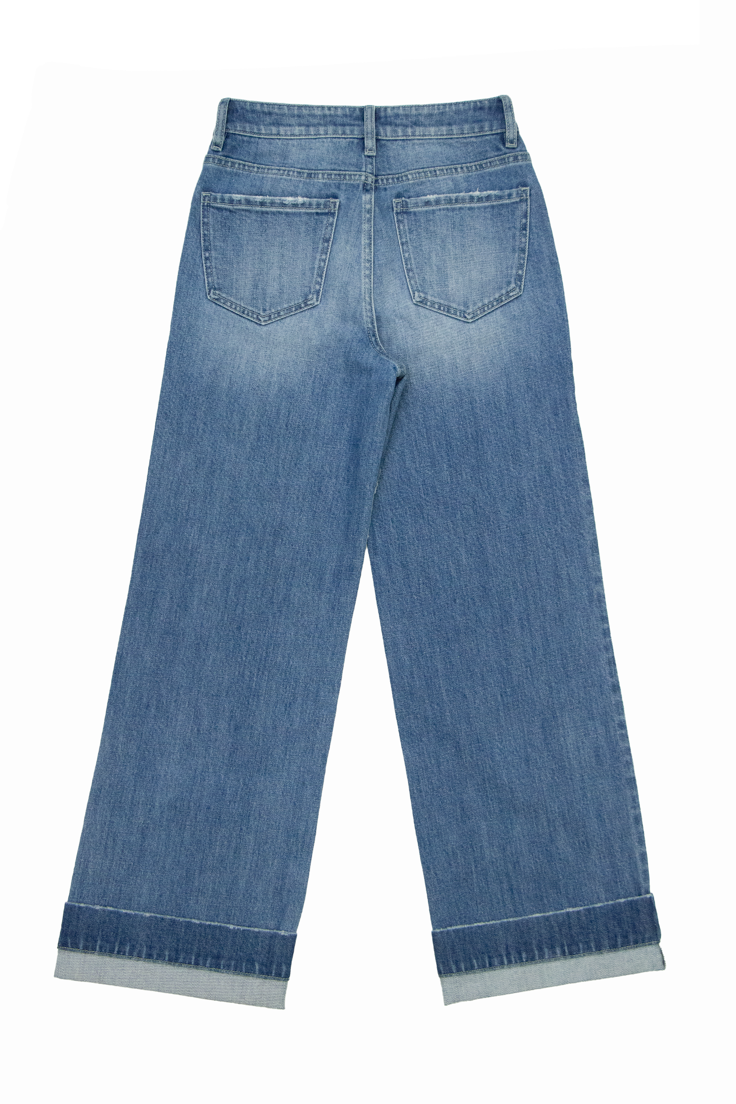 HIGH RISE EMBROIDERED STRAIGHT LEG