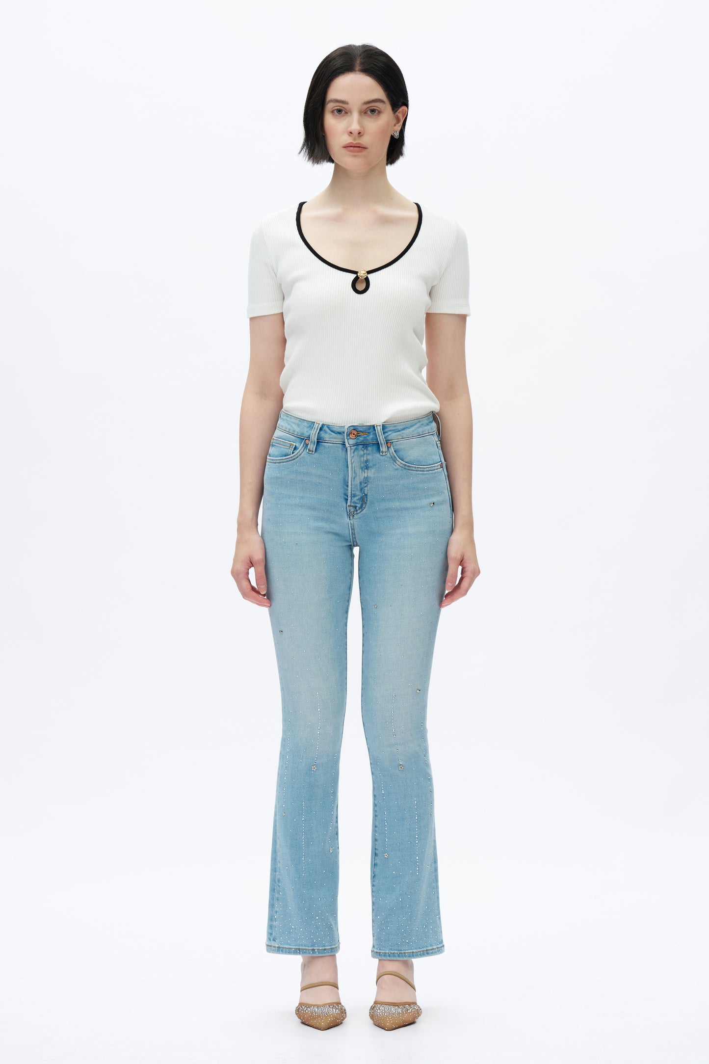 PLUS HIGH RISE BOOTCUT DENIM JEANS