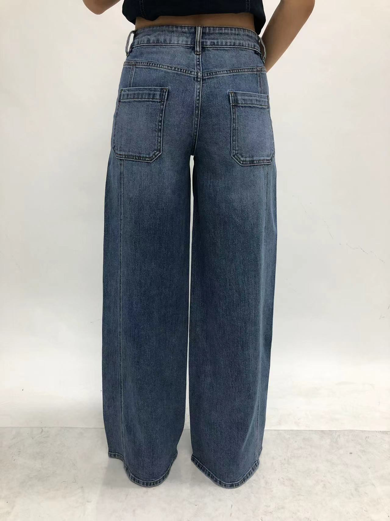 NEW YORK M-HIGH RELAX WIDE LEG FULL JEANS BYW8443