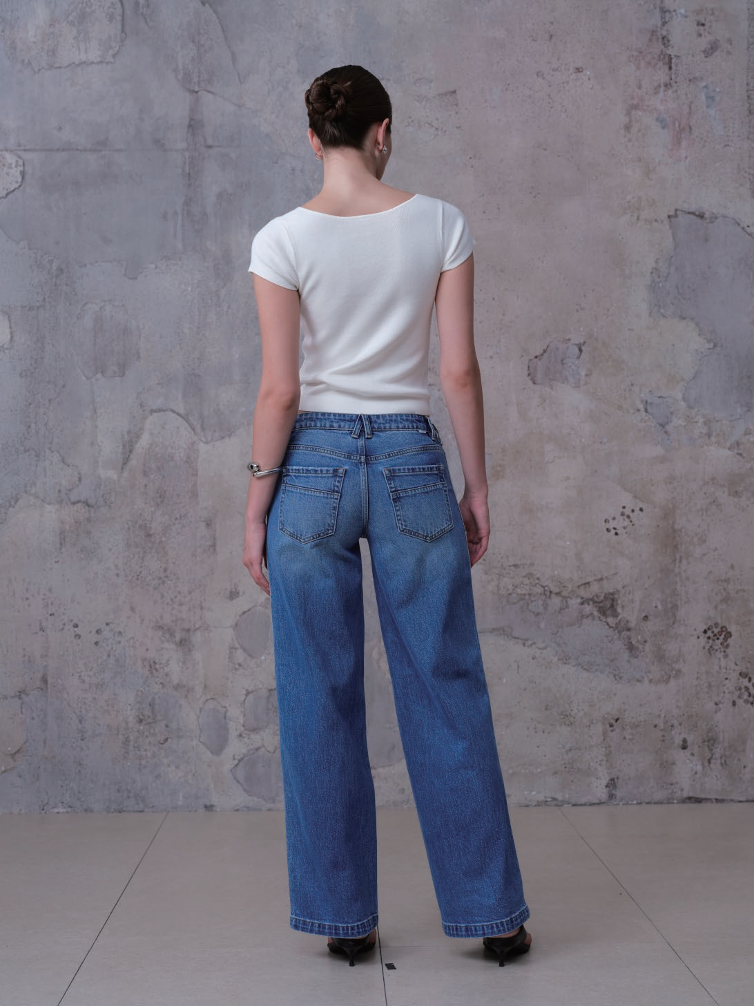 NEW YORK MID RISE WIDE LEG FULL JEANS BYW8408
