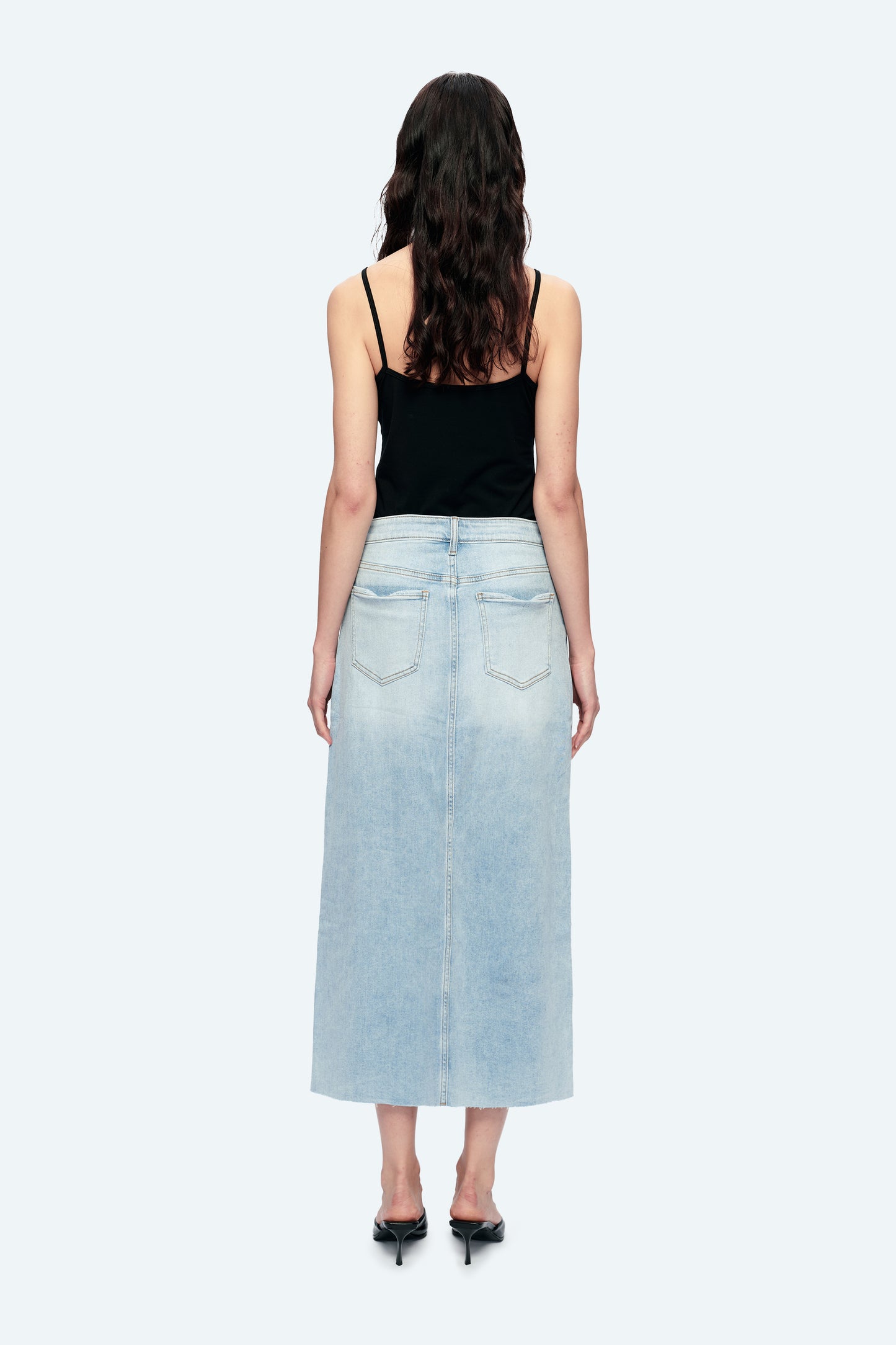 MID RISE MIDI SKIRT