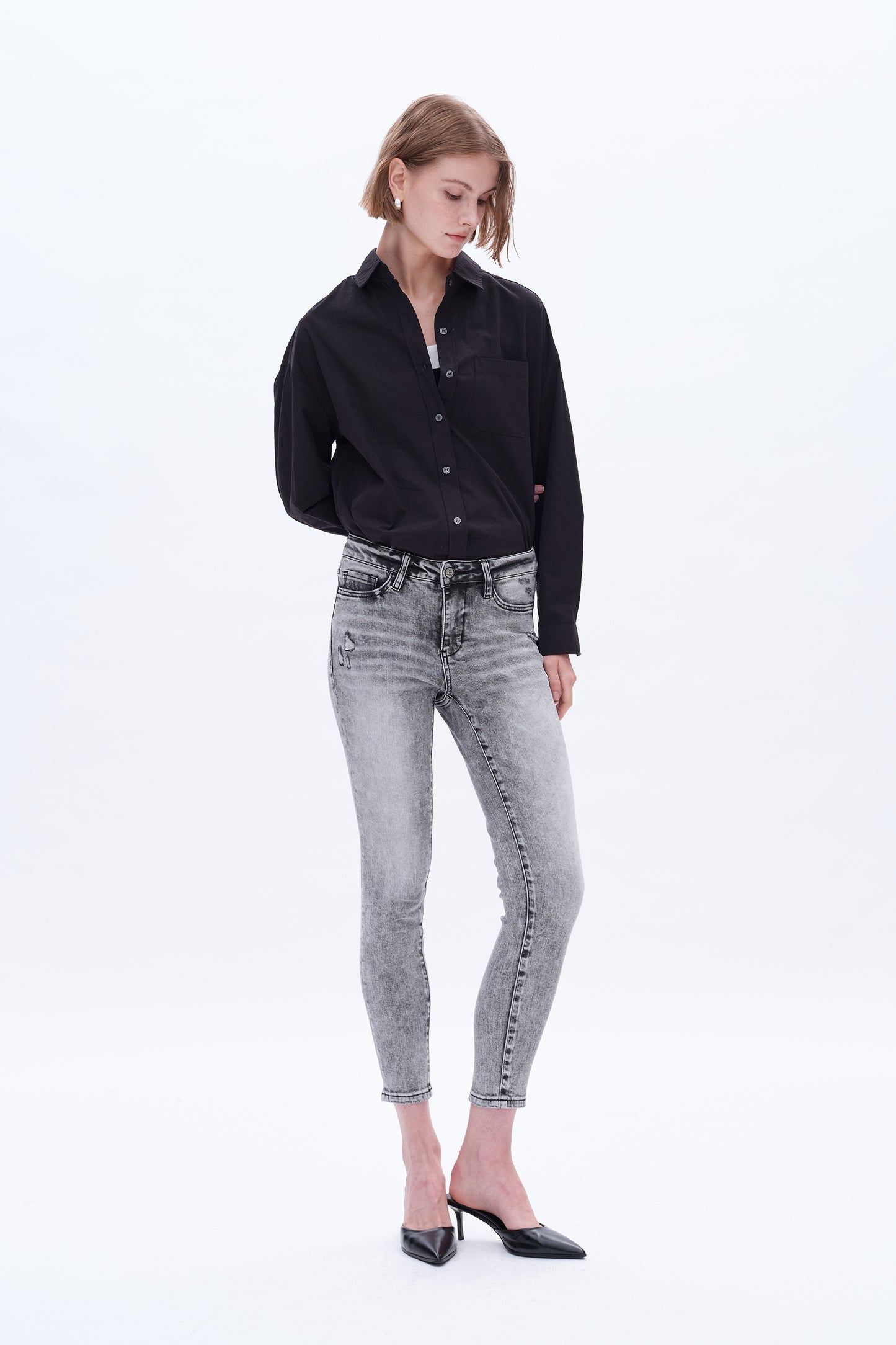 MIDDLE RISE ANKLE SKINNY