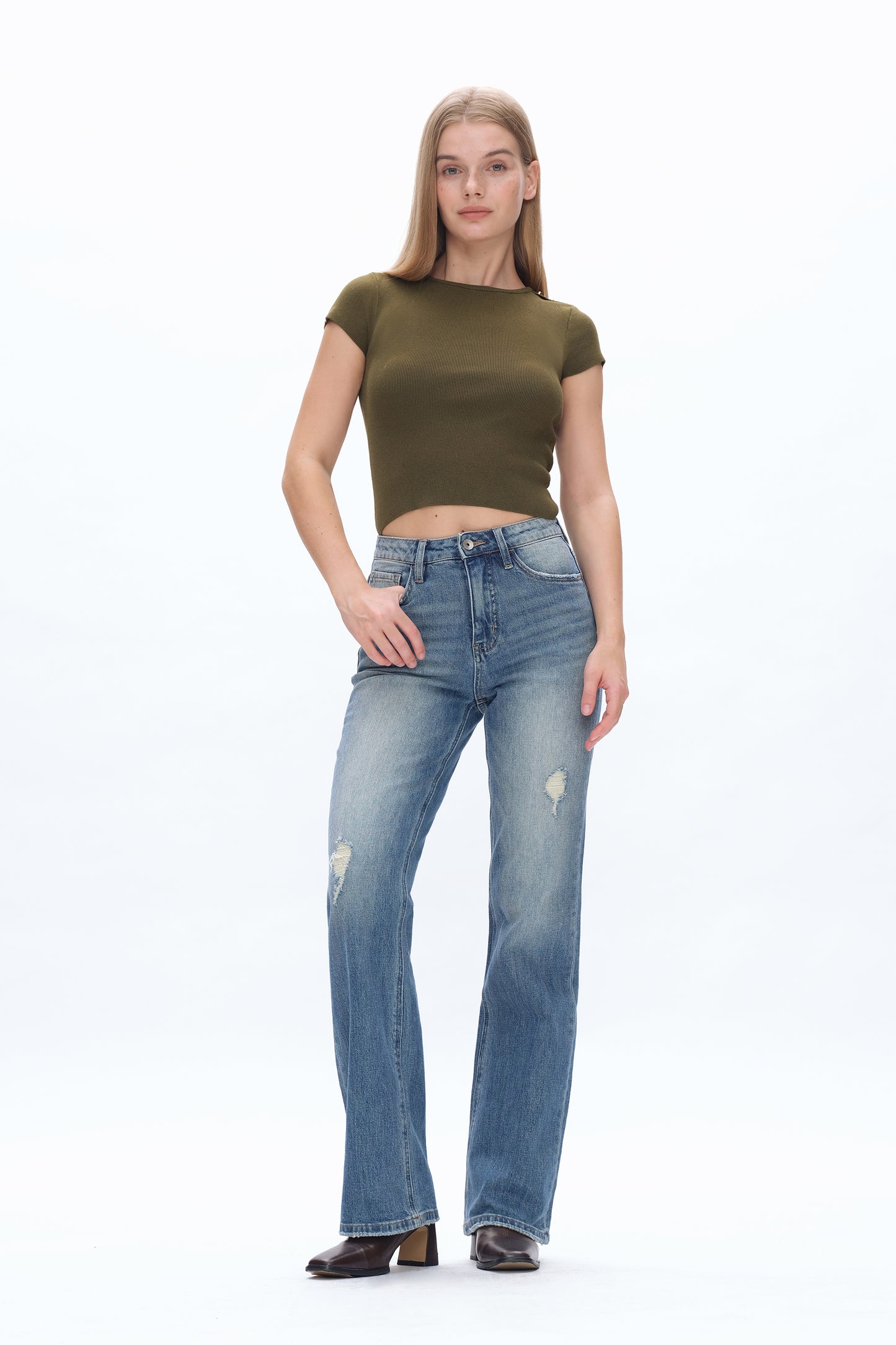 SUPER HIGH RISE BOOTCUT JEANS BYF1113 RETRO