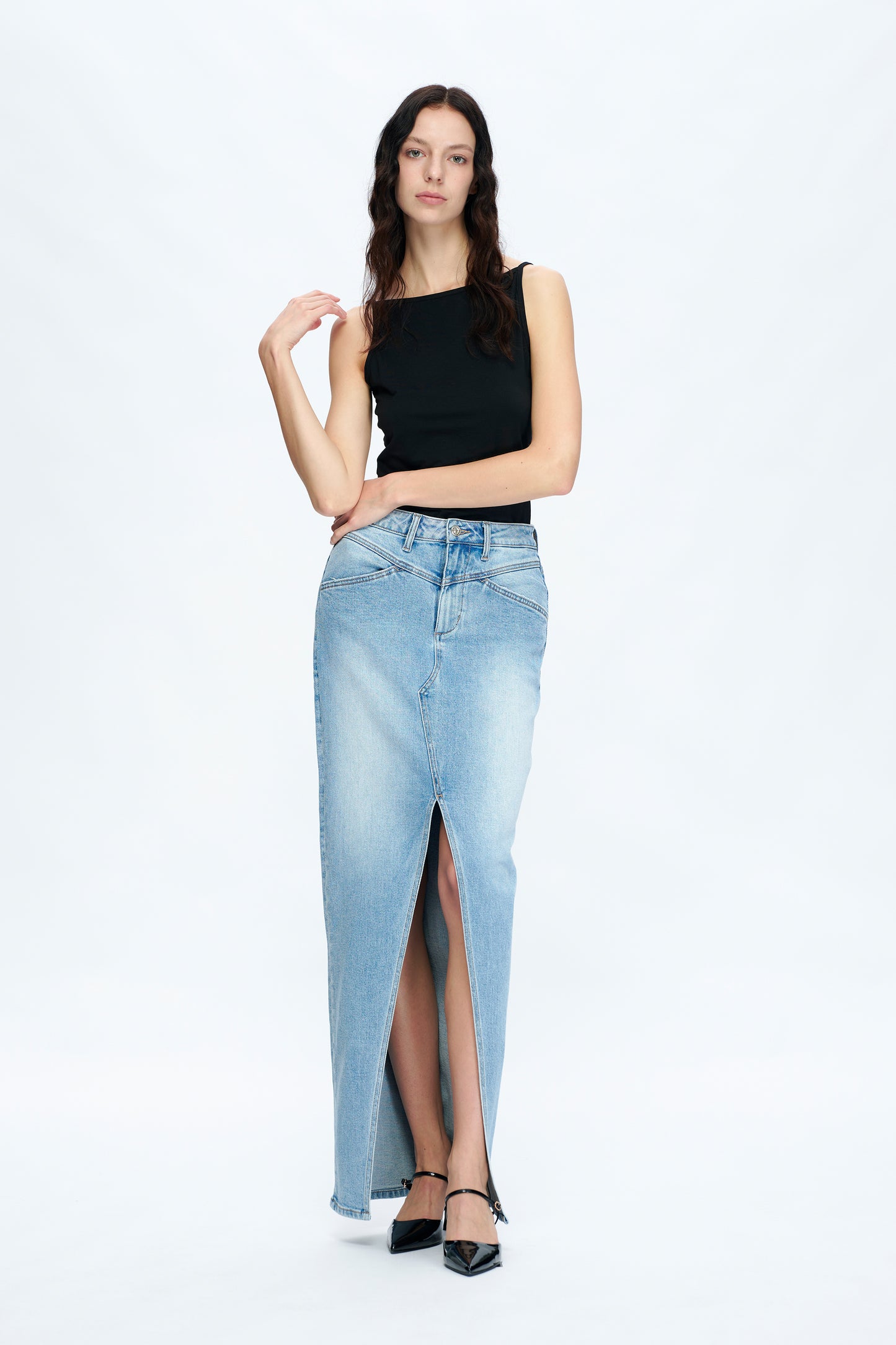 LAUREN MID RISE MAXI SKIRT