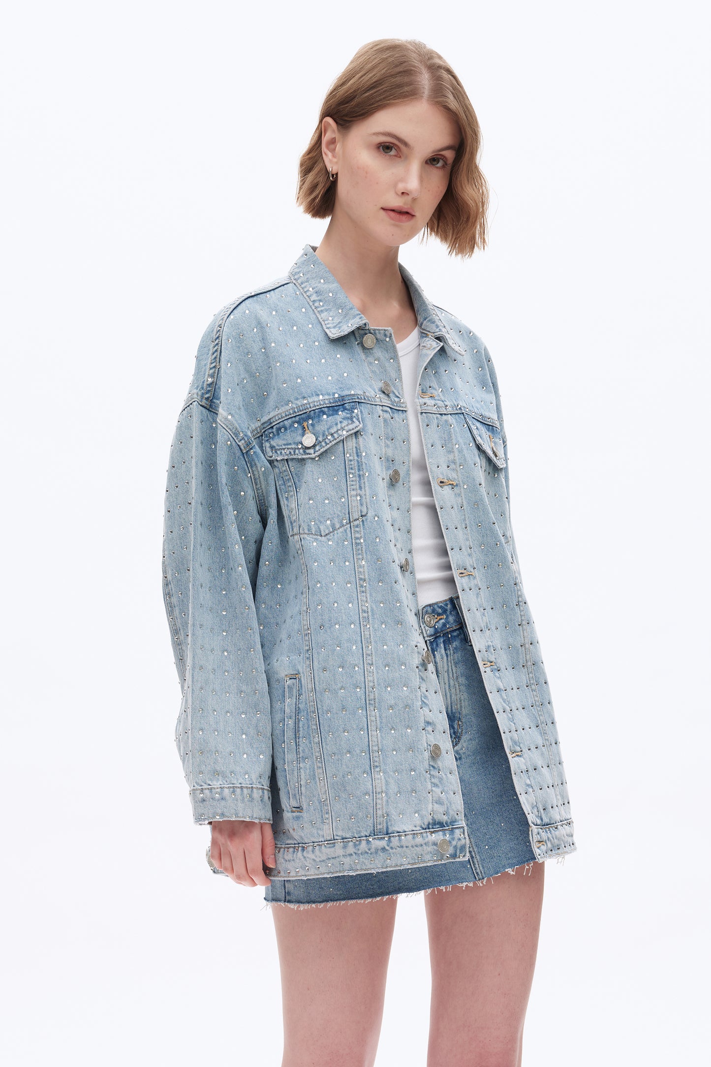 EMBELLISHED DENIM JACKETS BYJ9053 (BYHE227) LIGHT BLUE