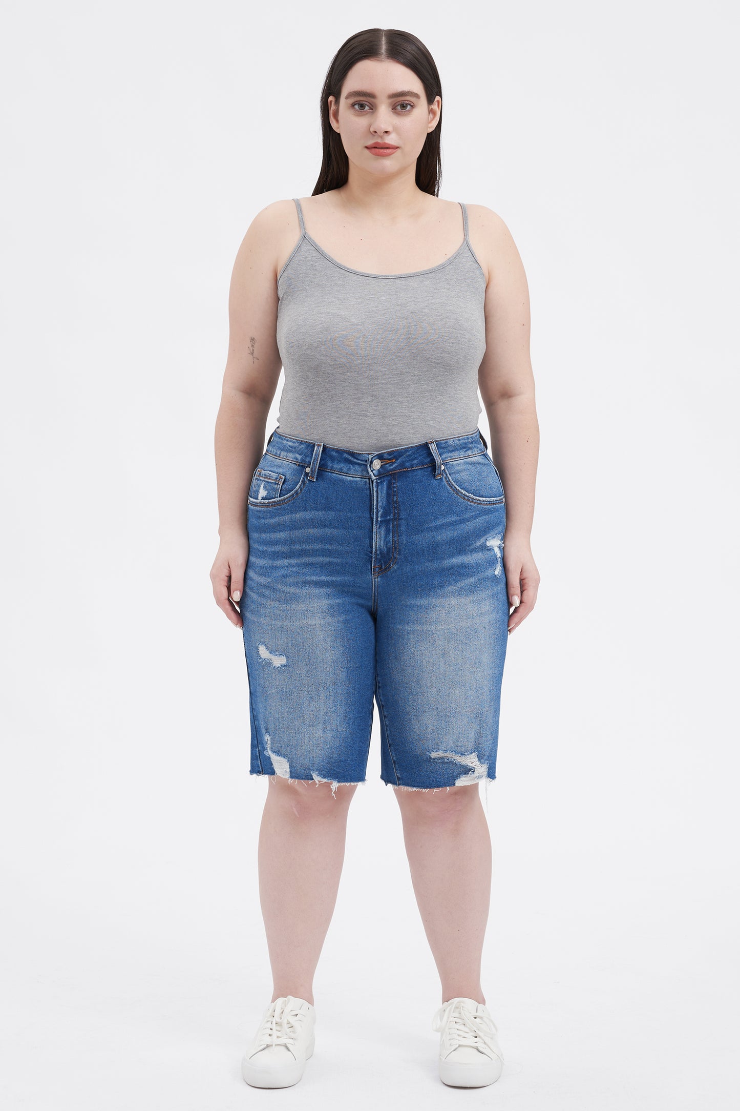 PLUS HIGH RISE BERMUDA SHORTS