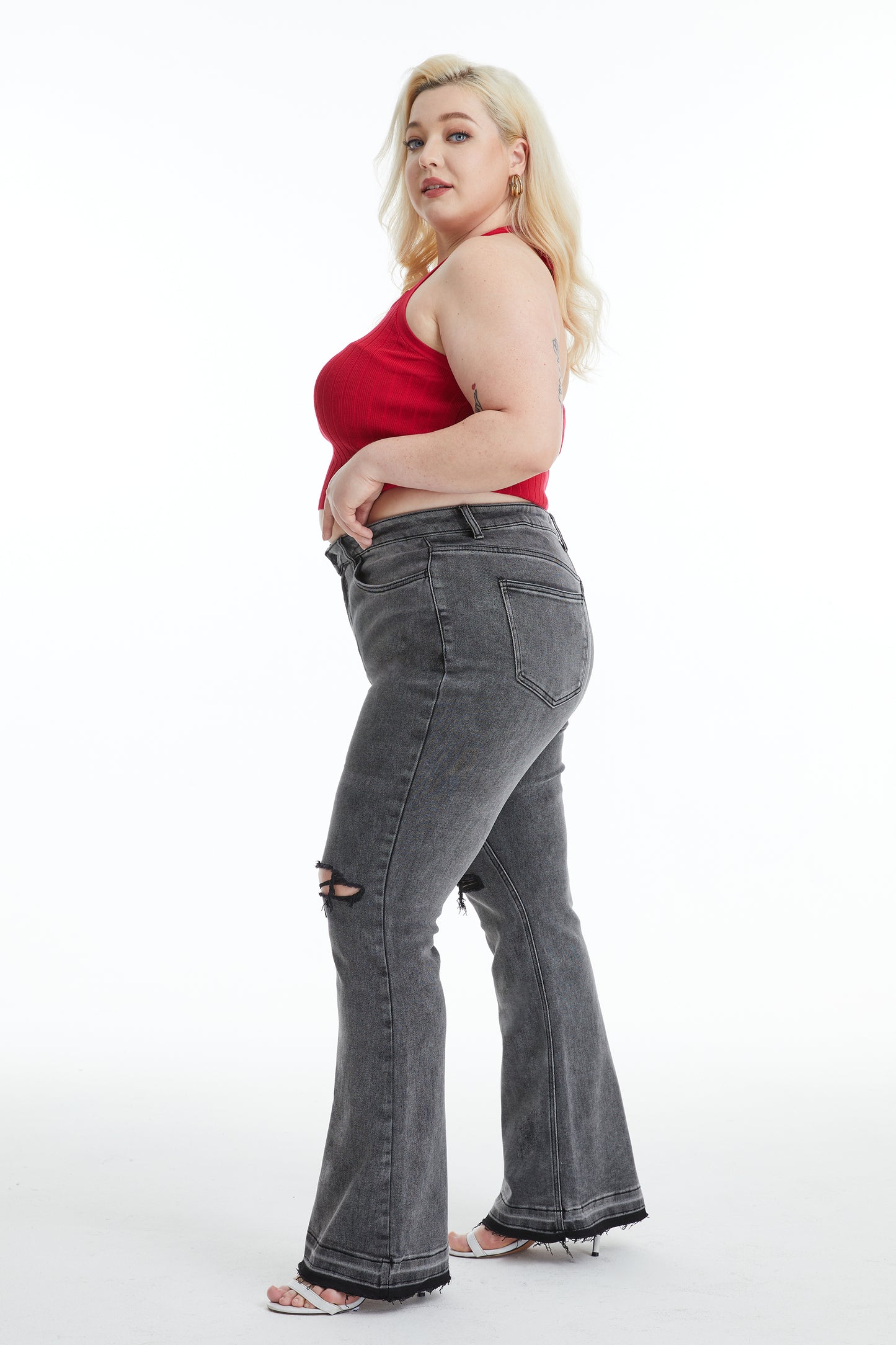 PLUS LAUREN HIGH RISE FLARE