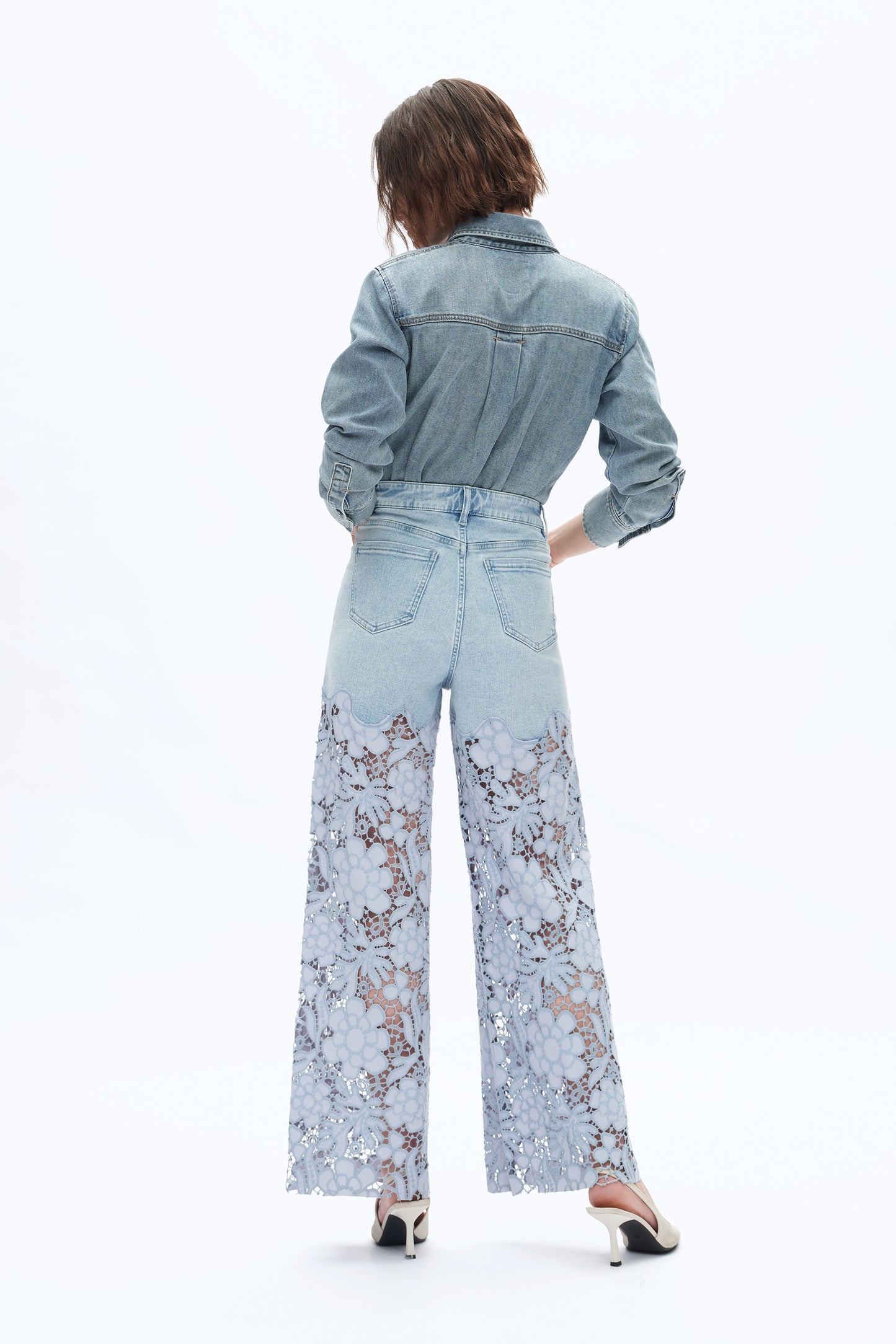 HIGH RISE LACE WIDE LEG