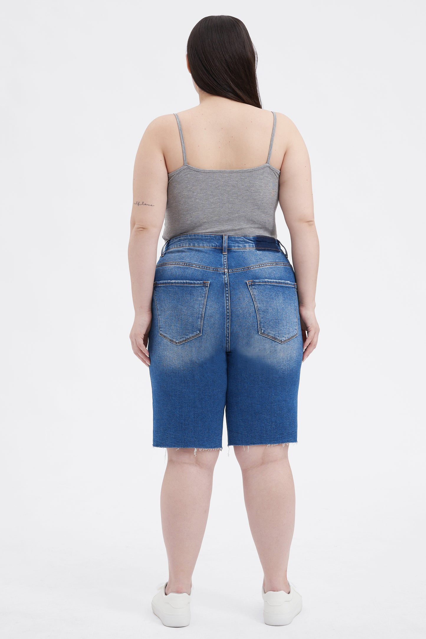 PLUS HIGH RISE BERMUDA SHORTS