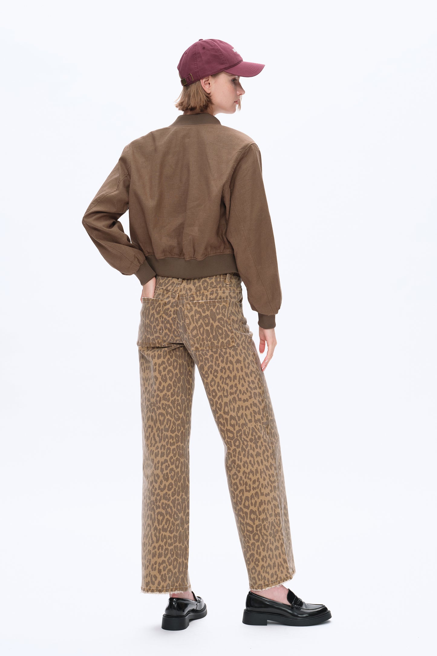 MID RISE LEOPARD STRAIGHT