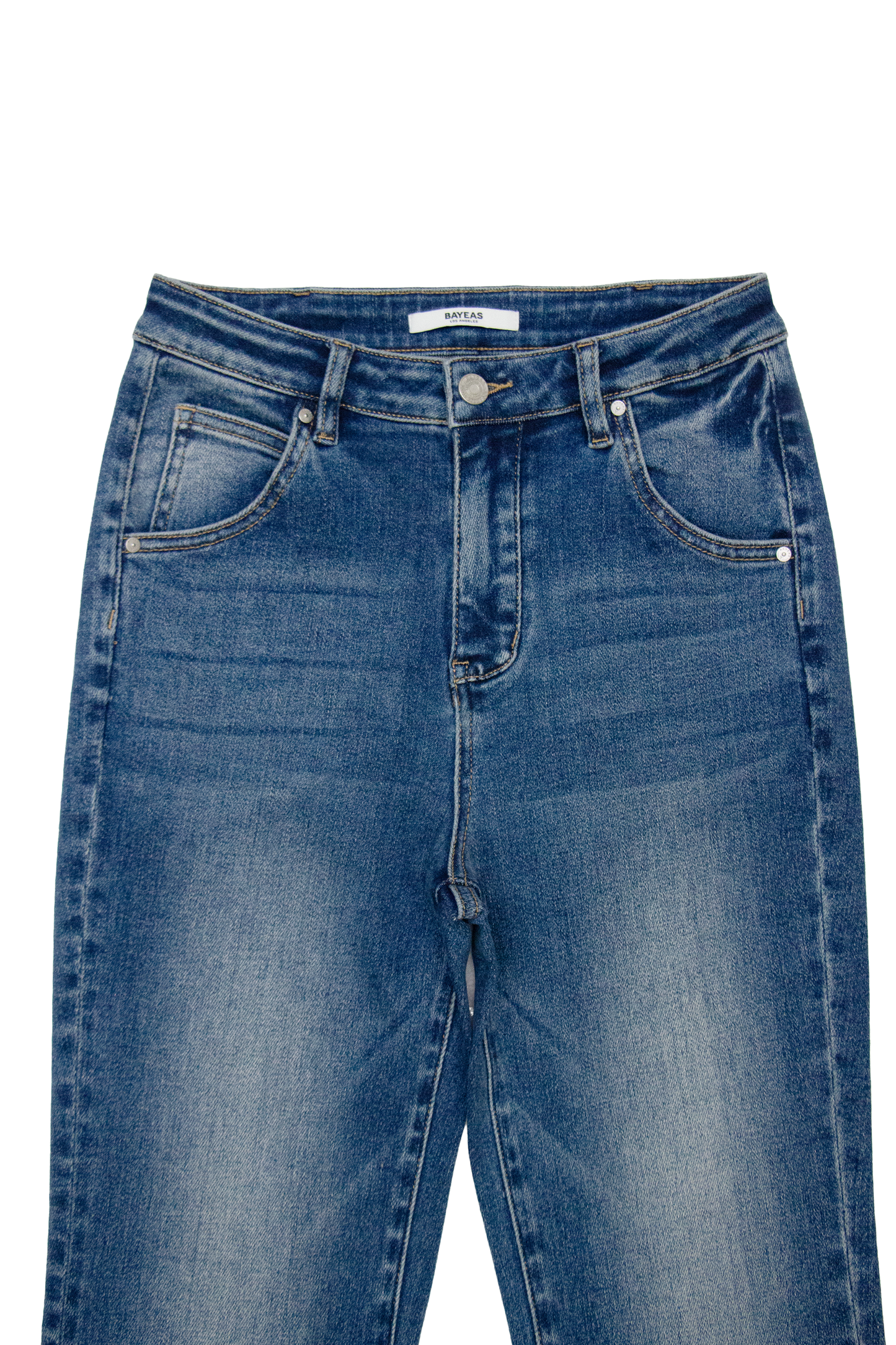 HIGH RISE FLARE LEG DENIM JEANS BYF1199 (DJFWR008) MEDIUM BLUE