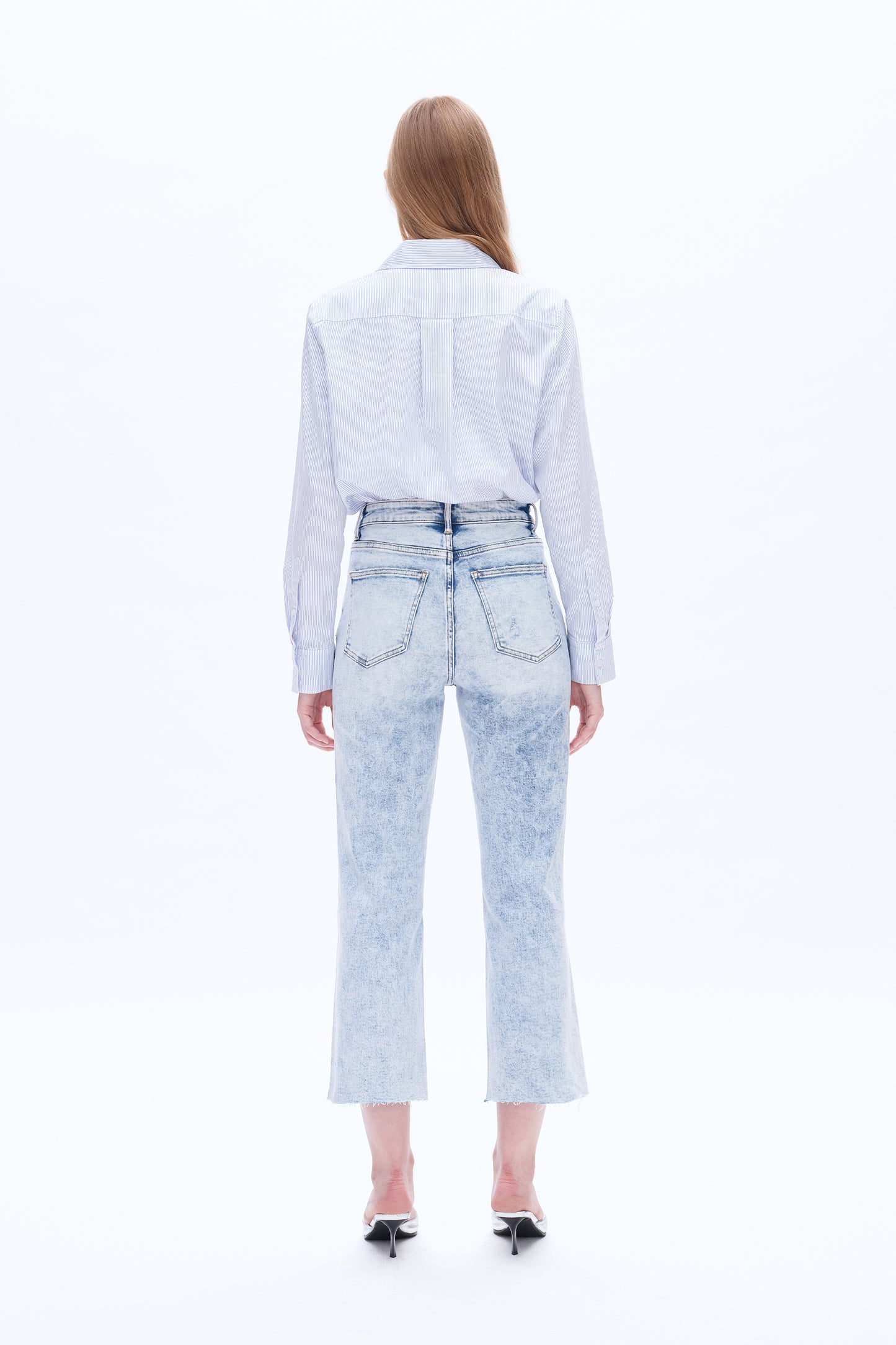HIGH RISE STRAIGHT RAW HEM JEANS BYT5173 (BYHE089) SNOWFLAKE