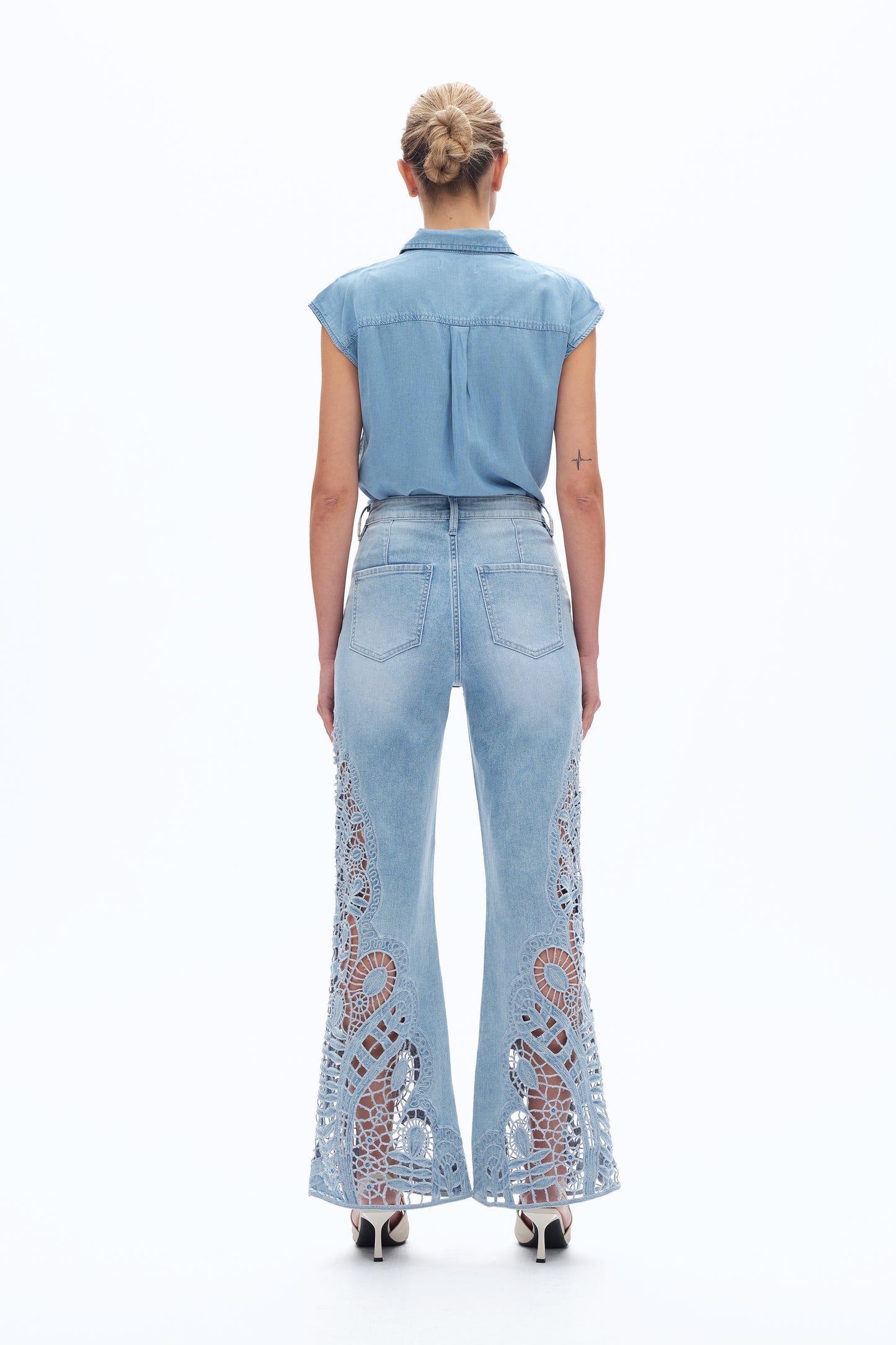 HIGH RISE LACE WIDE LEG