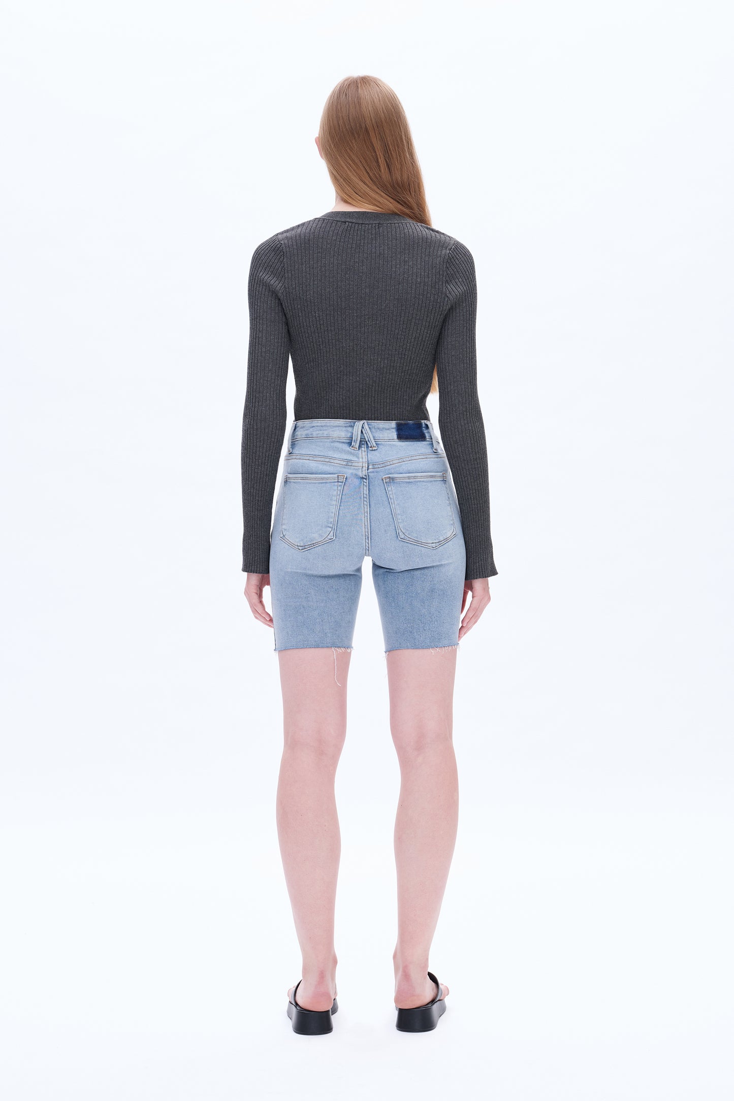 LILY MID RISE STRETCH DENIM SHORTS BYH6088 (BYLY002) WAVE