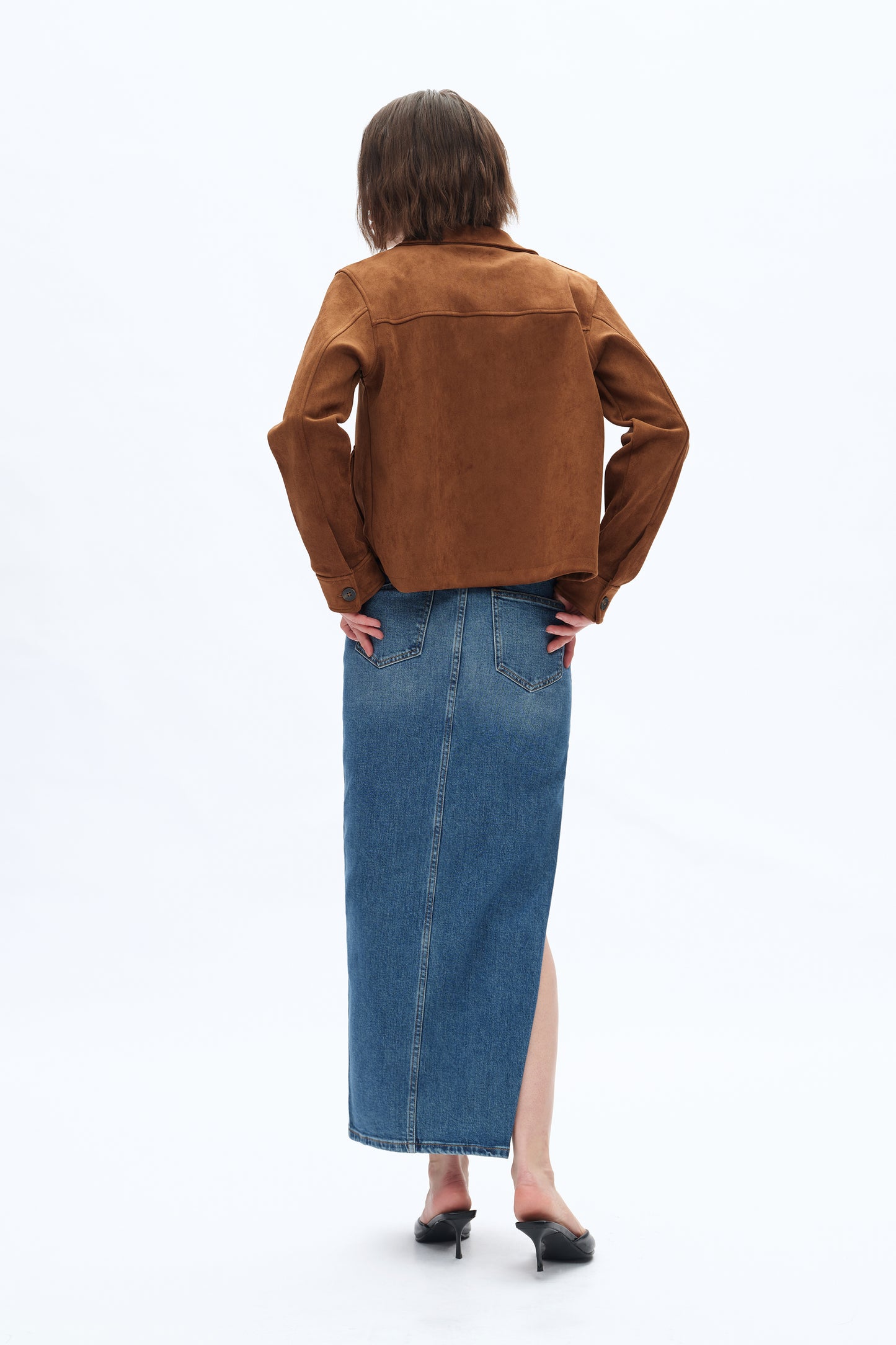 DENIM SKIRTS WITH SIDE SLIT BYK7060 (BYHE260) RETRO INDIGO BLUE