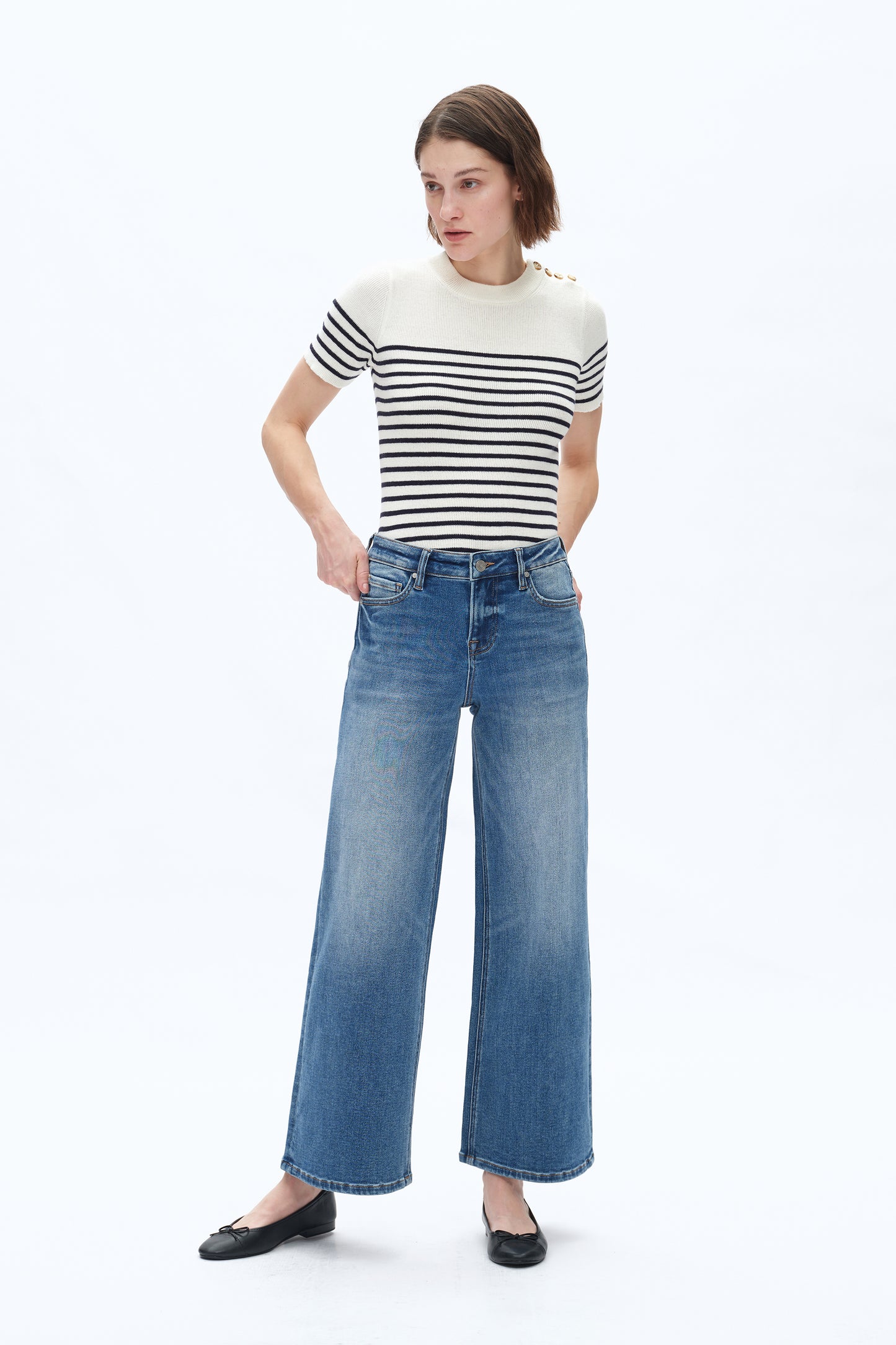 LISA MID RISE WIDE LEG
