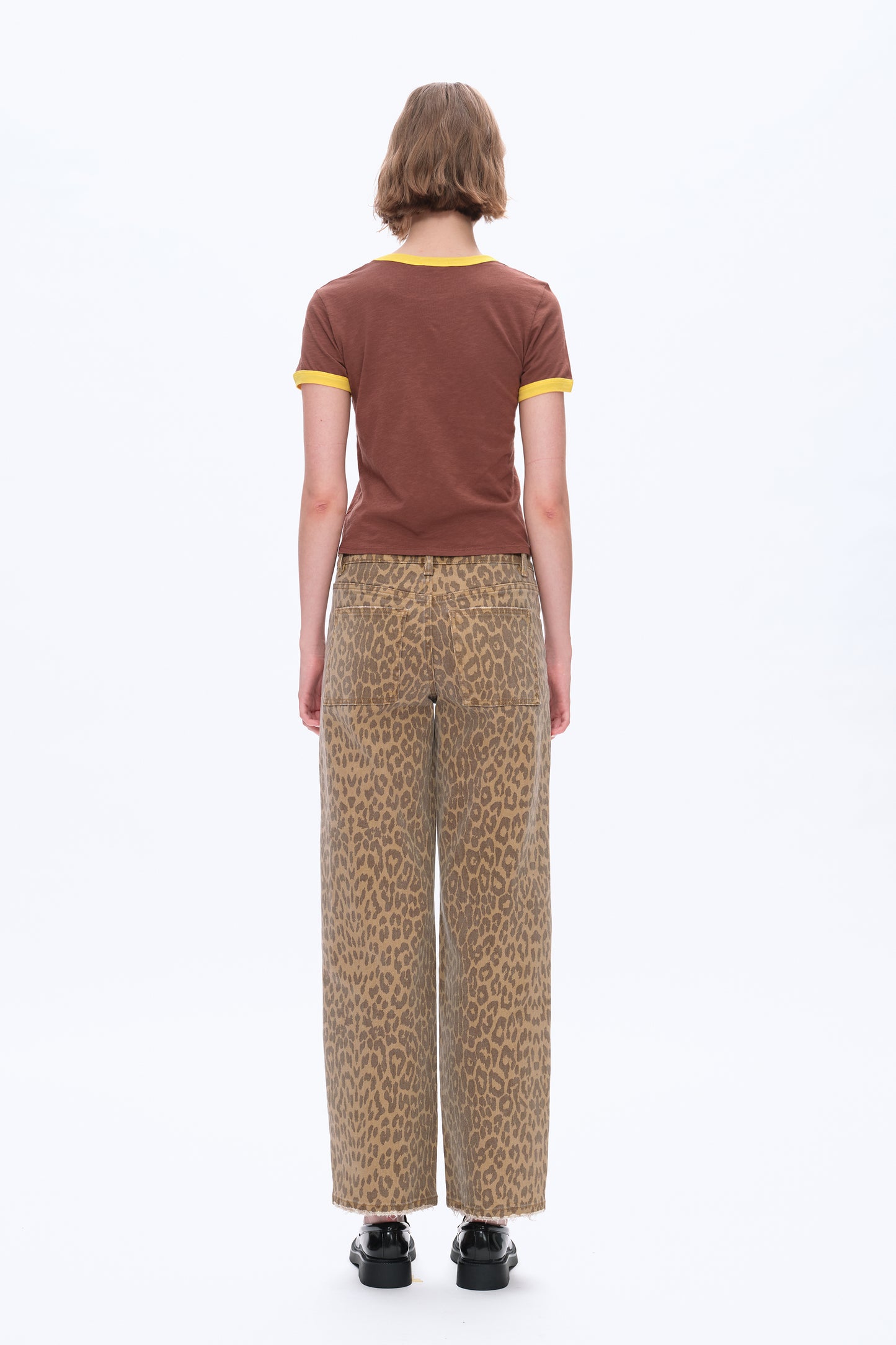 MID RISE LEOPARD STRAIGHT