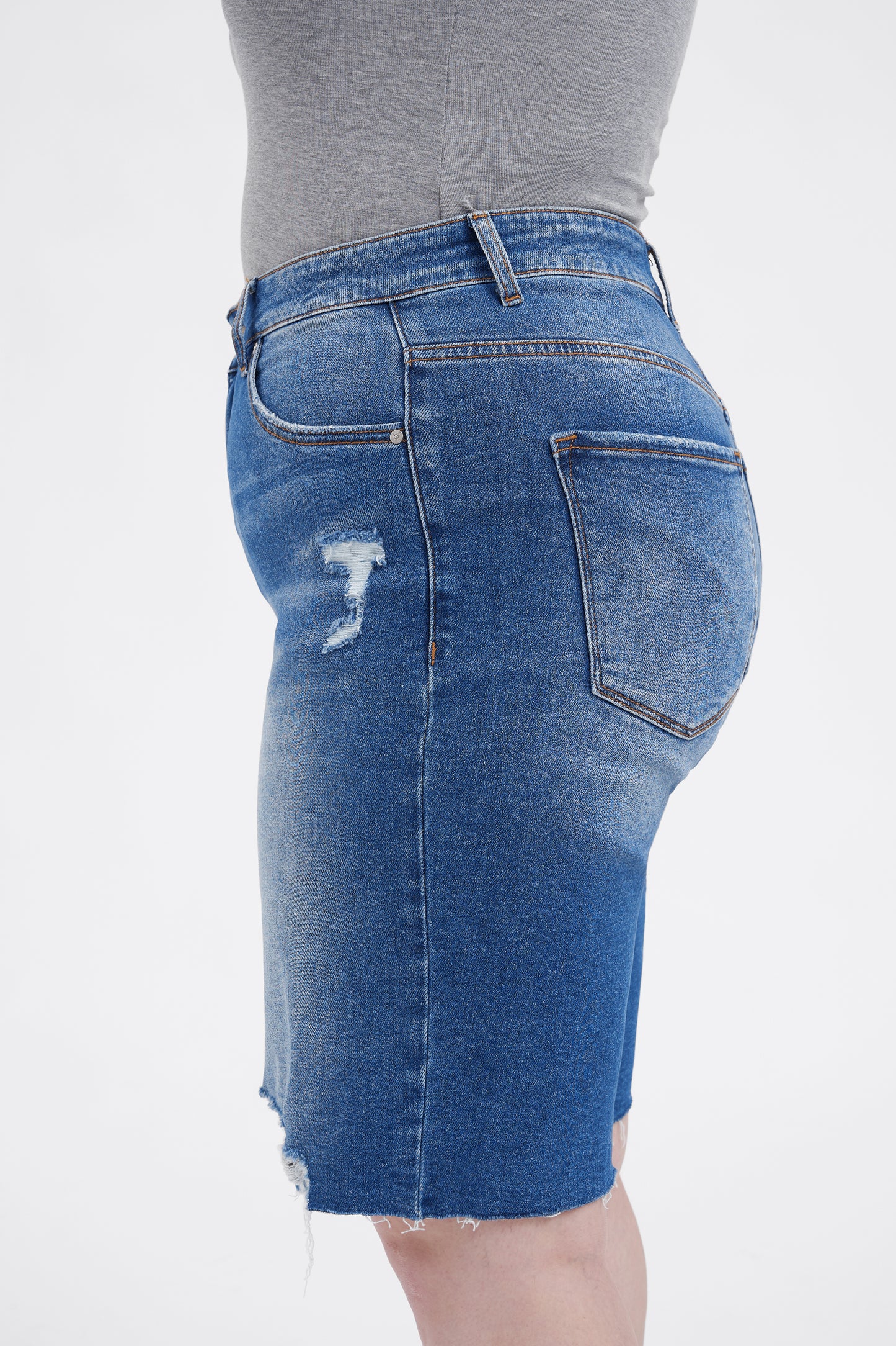 PLUS HIGH RISE BERMUDA SHORTS