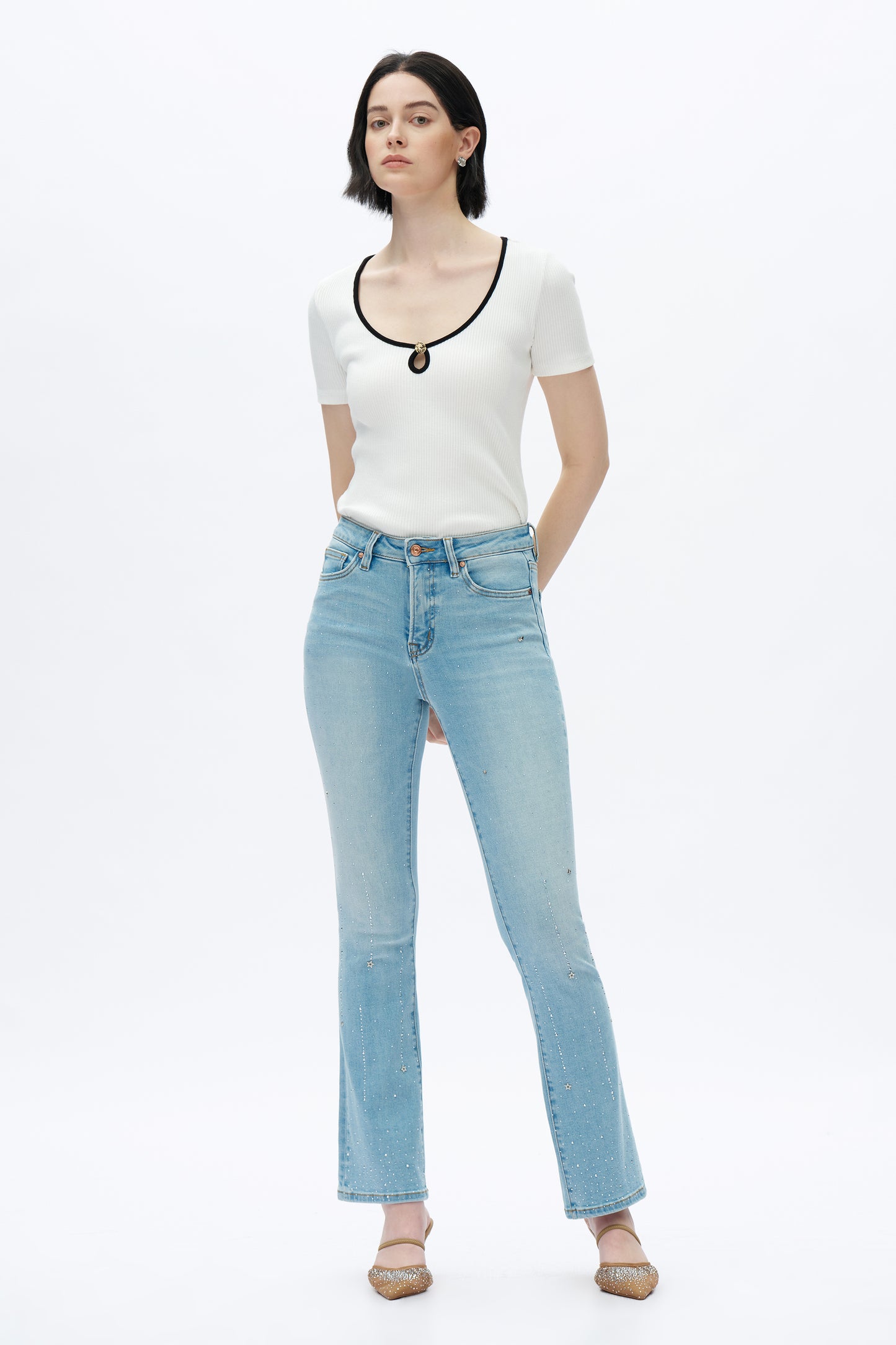 PLUS HIGH RISE BOOTCUT DENIM JEANS