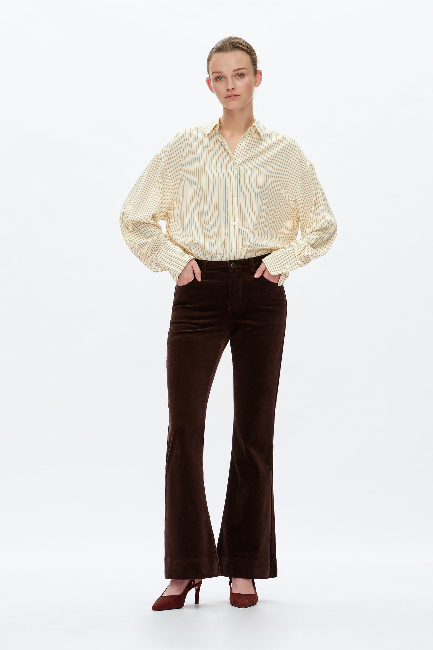MID RISE CORDUROY FLARED