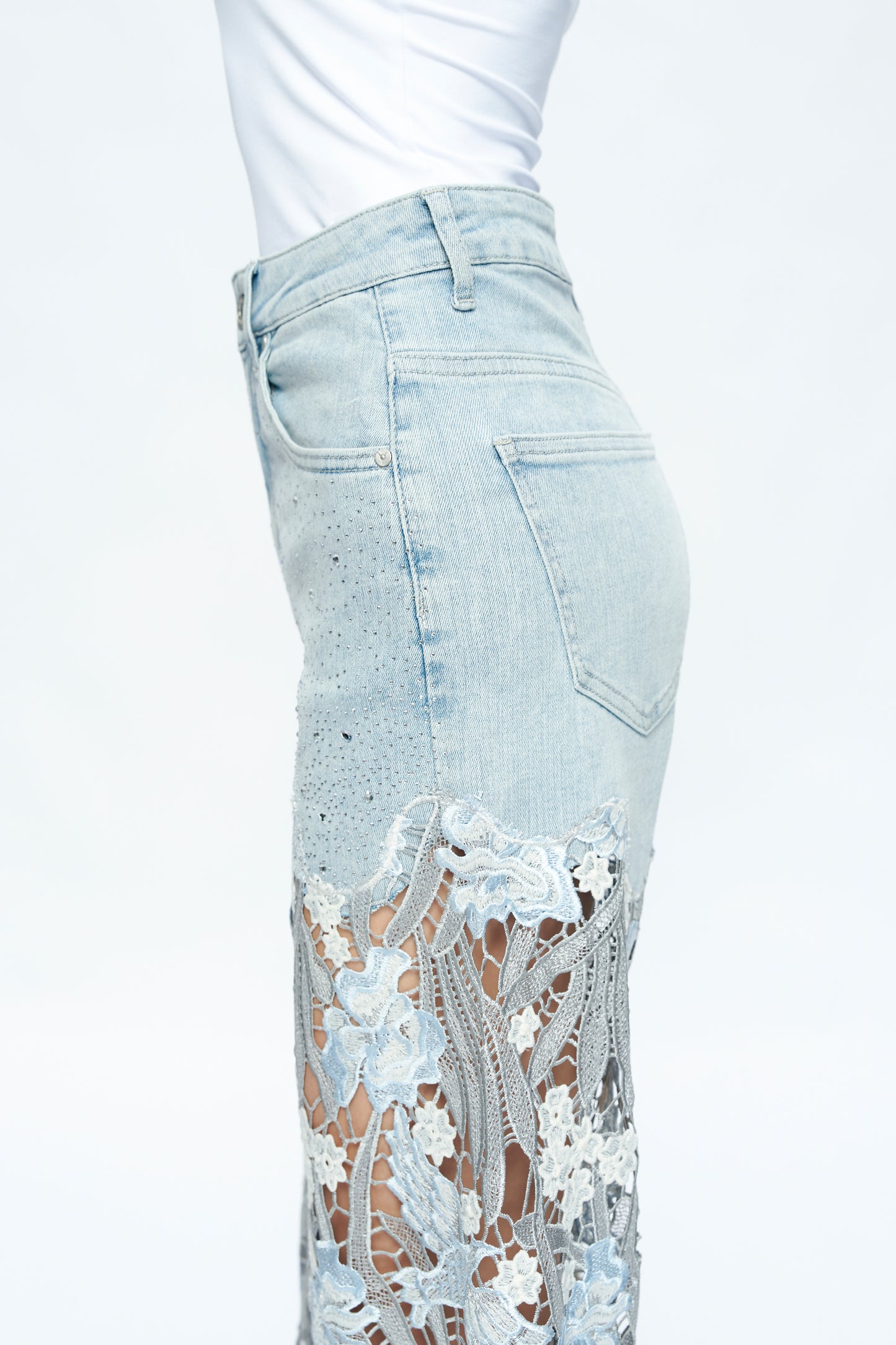 HIGH RISE LACE WIDE LEG