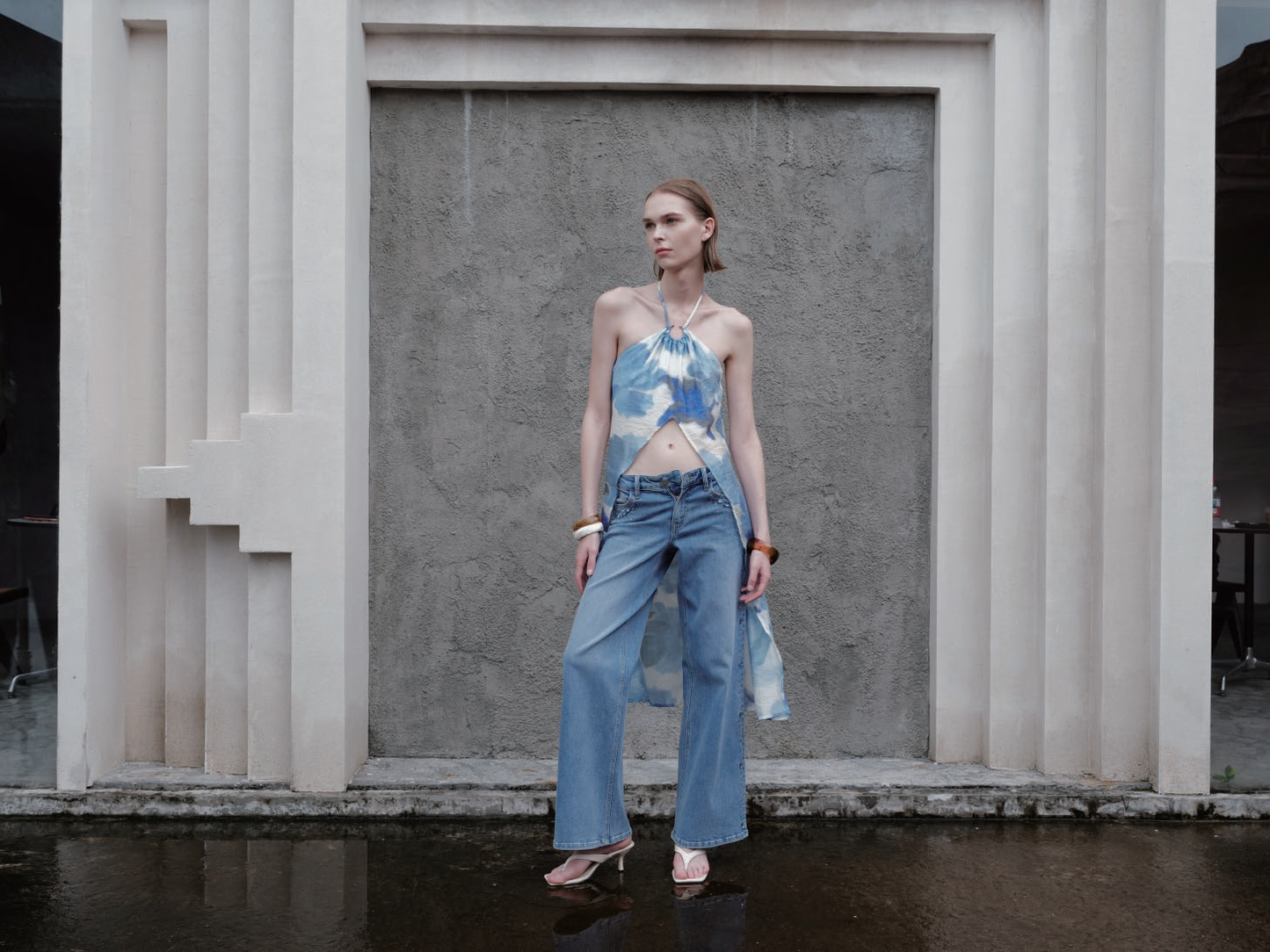 NEW YORK MID RISE FULL FLARE JEANS BYW8418