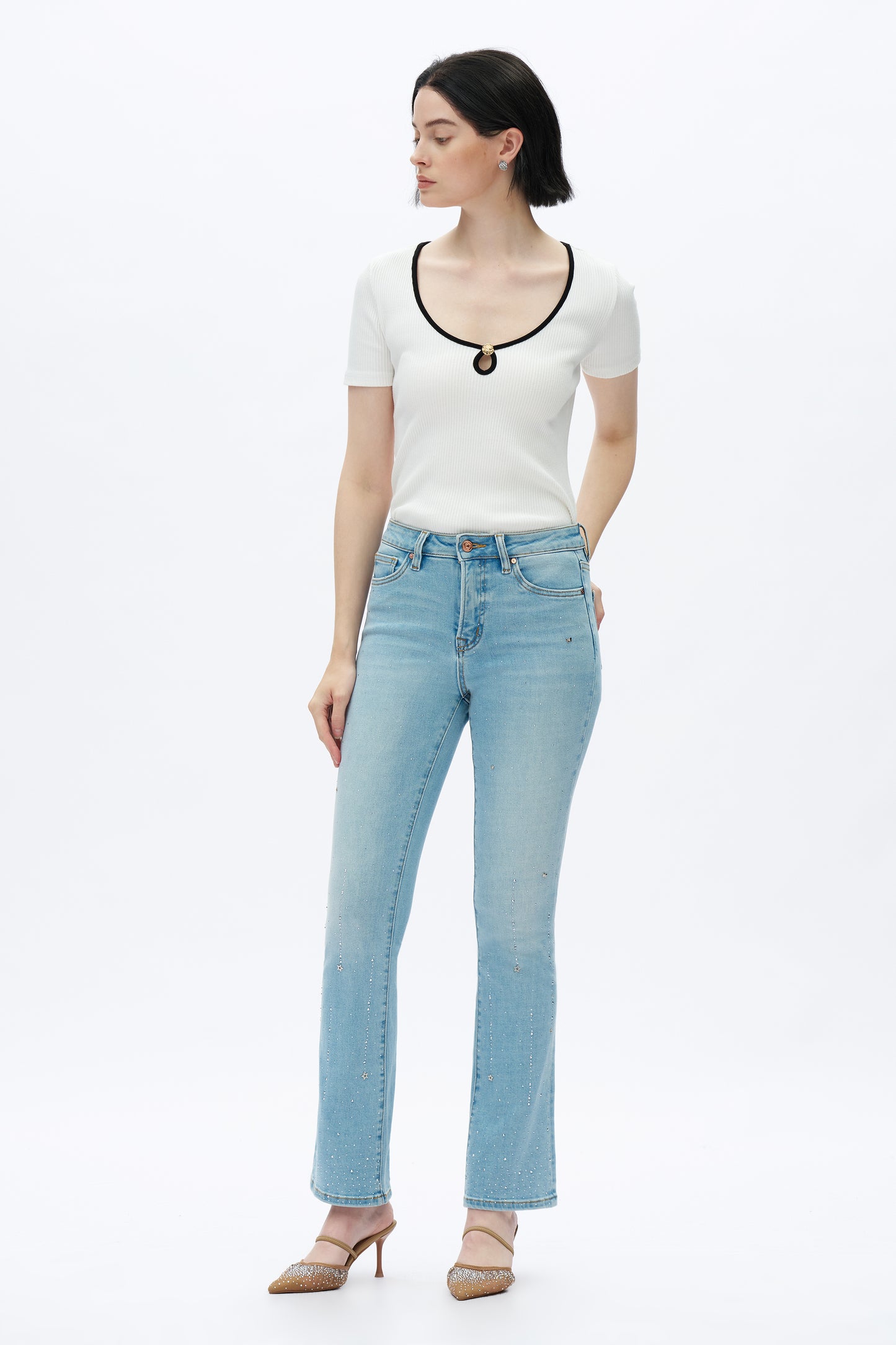 PLUS HIGH RISE BOOTCUT DENIM JEANS