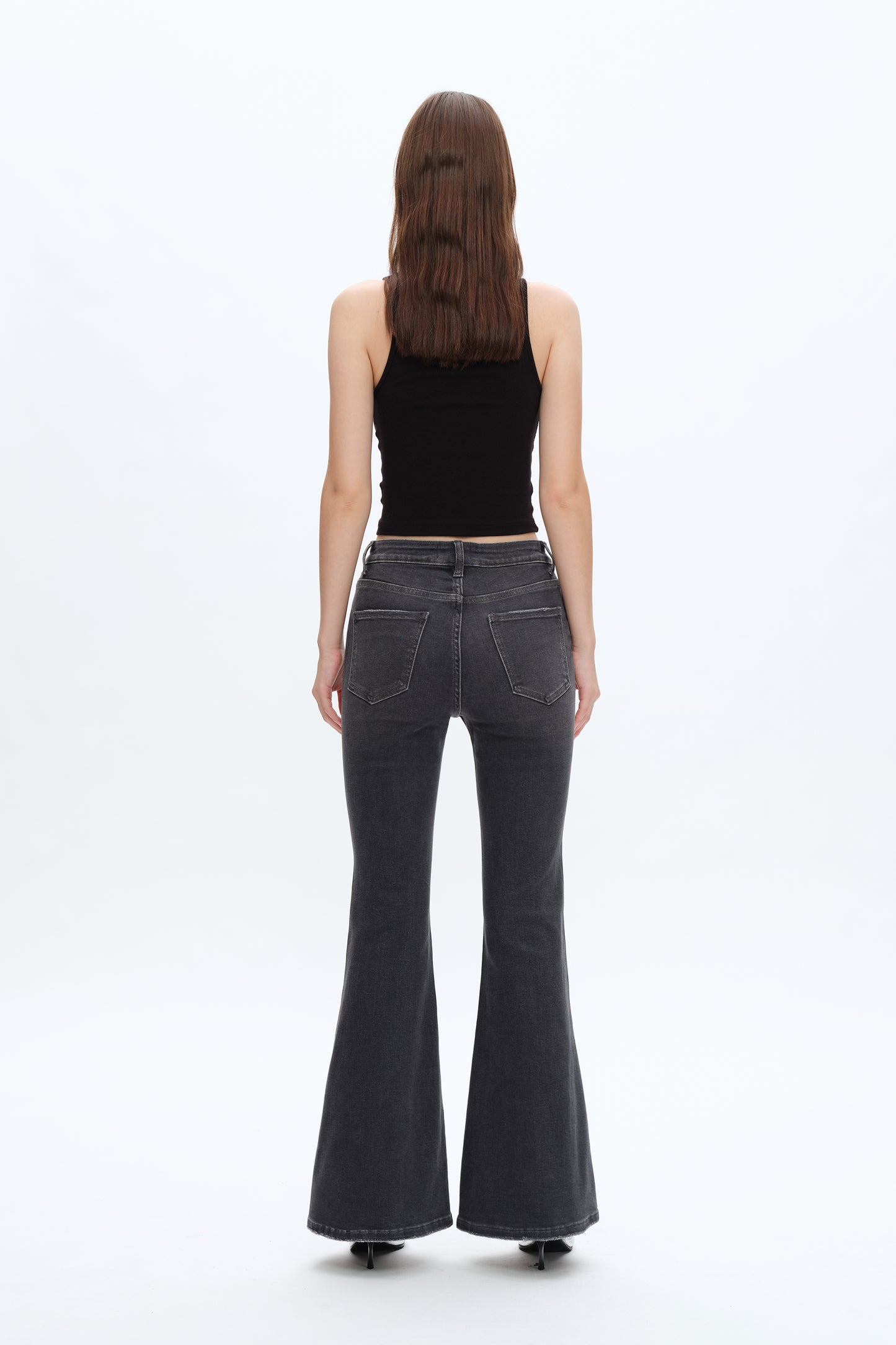 HIGH RISE FLARE JEANS BYF1118 (BYHE003) GRAY