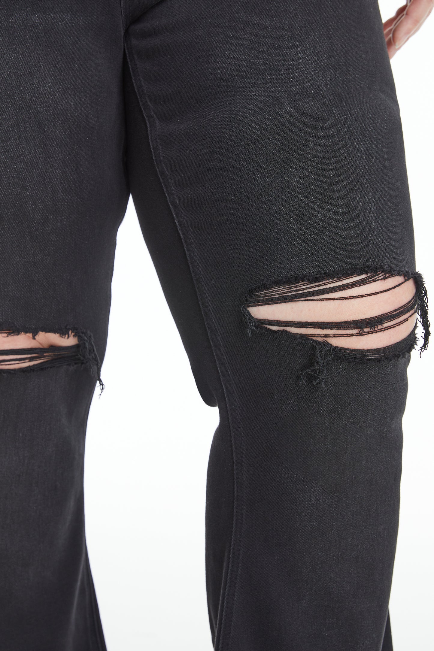 LAUREN HIGH RISE FLARE JEANS WITH RAW HEM BYF1129-P (BYHE055-P) BLACK PLUS SIZE
