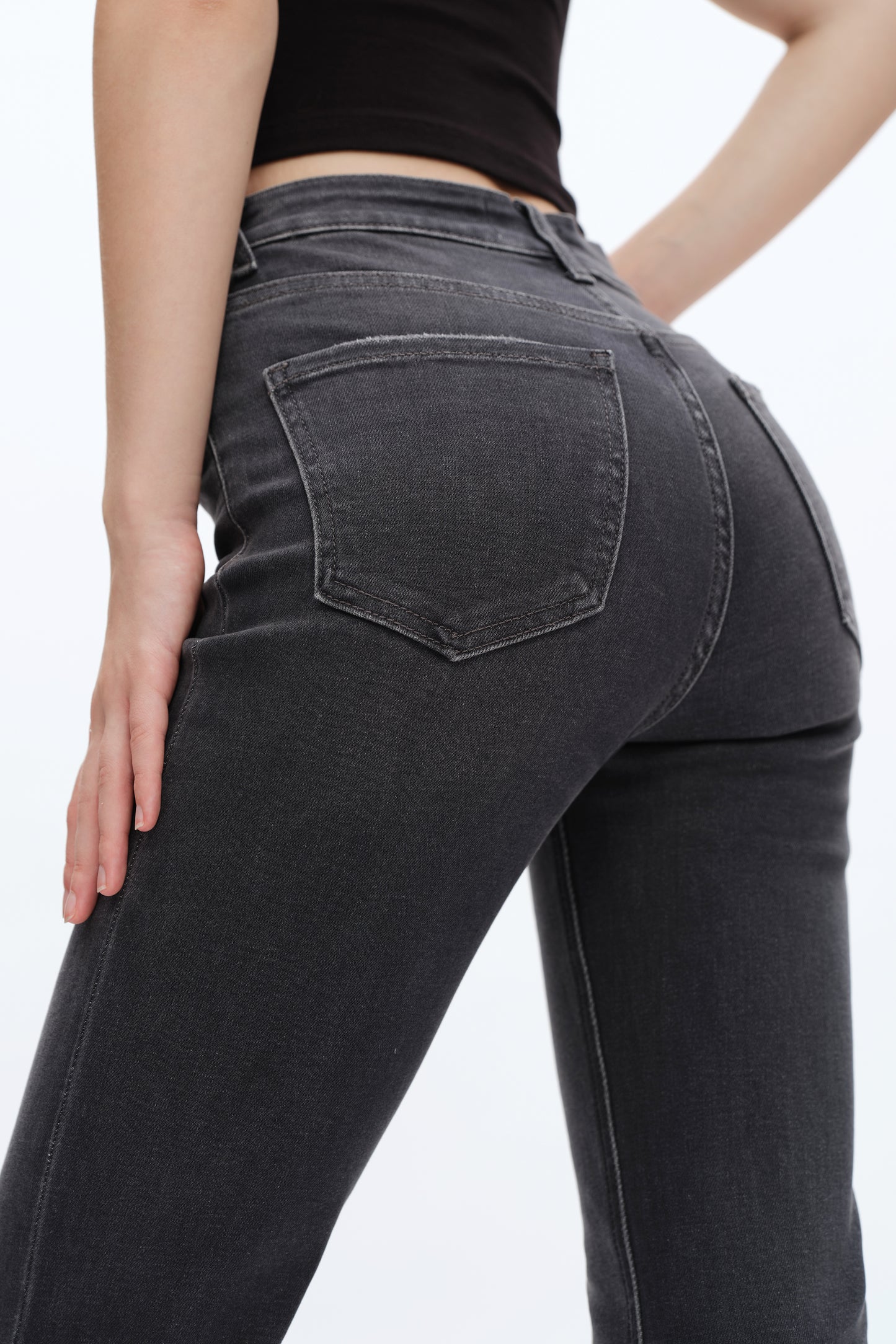 HIGH RISE FLARE JEANS BYF1118 (BYHE003) GRAY