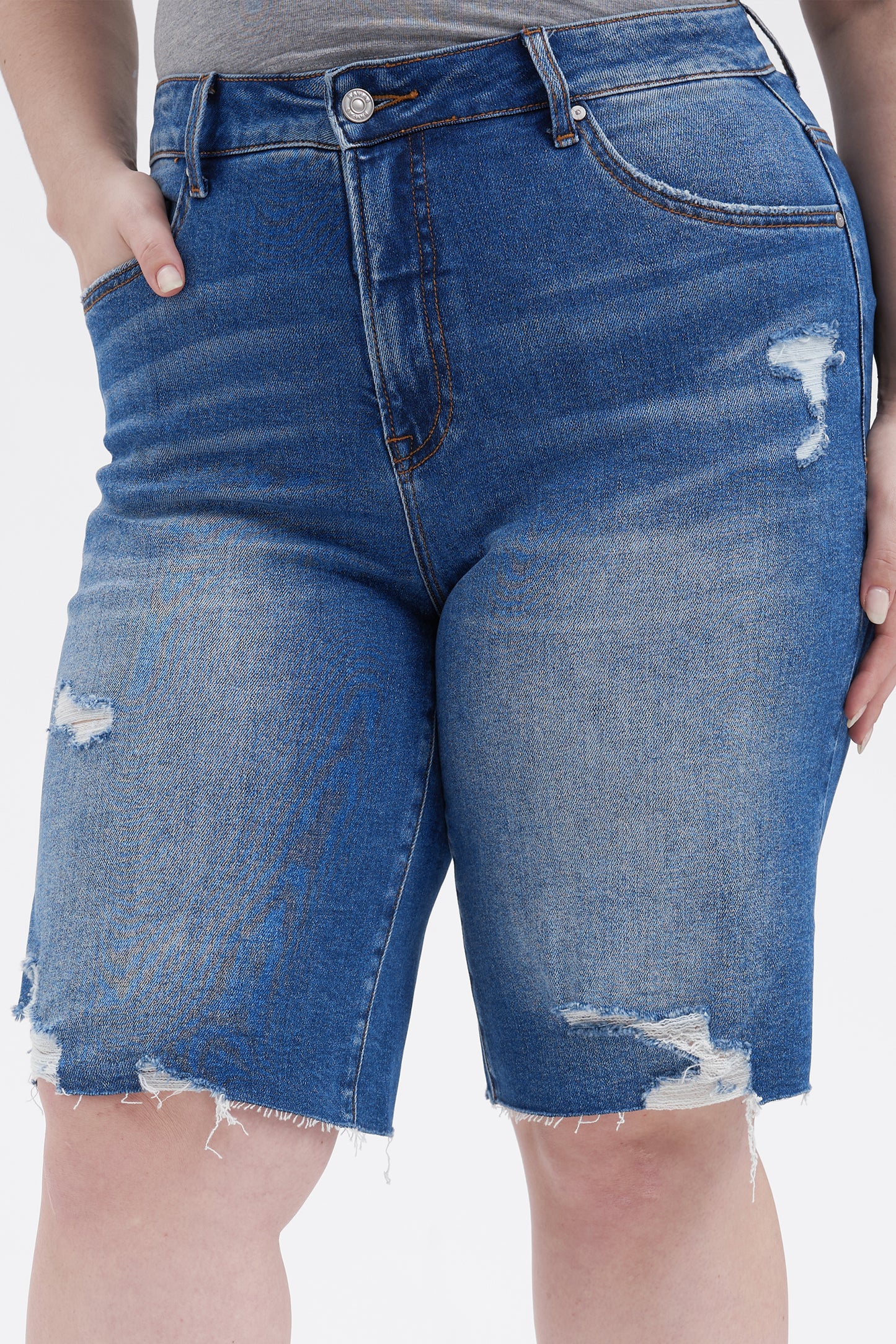 PLUS HIGH RISE BERMUDA SHORTS