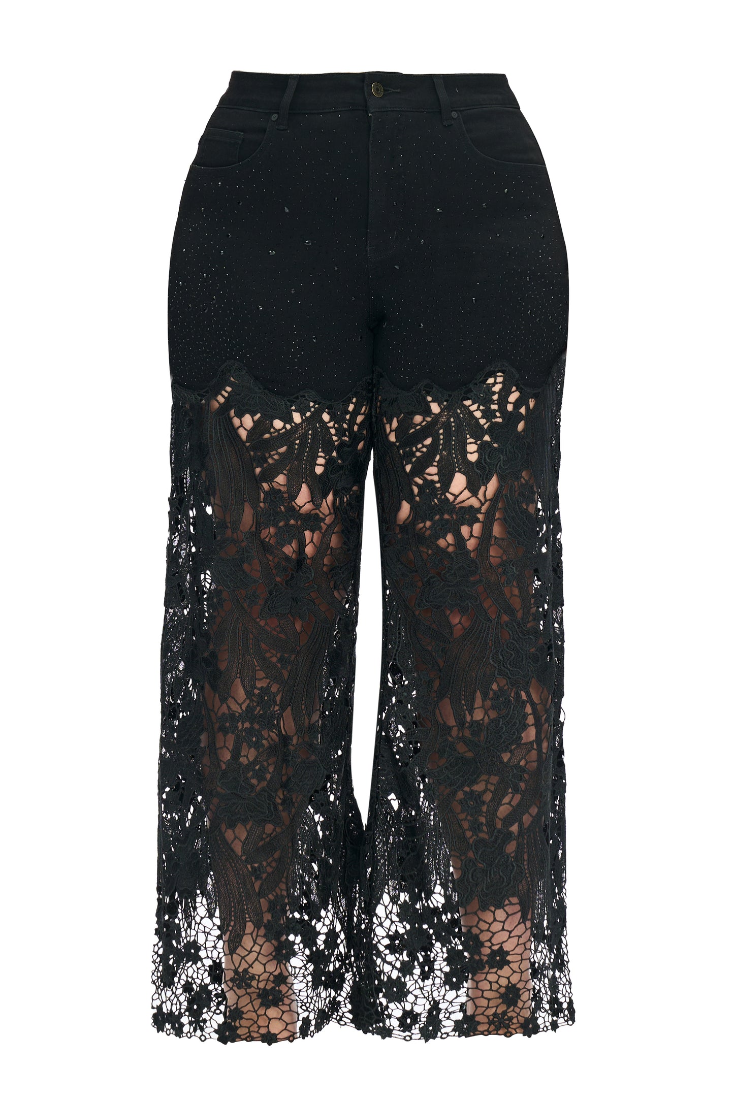 PLUS HIGH RISE LACE WIDE LEG