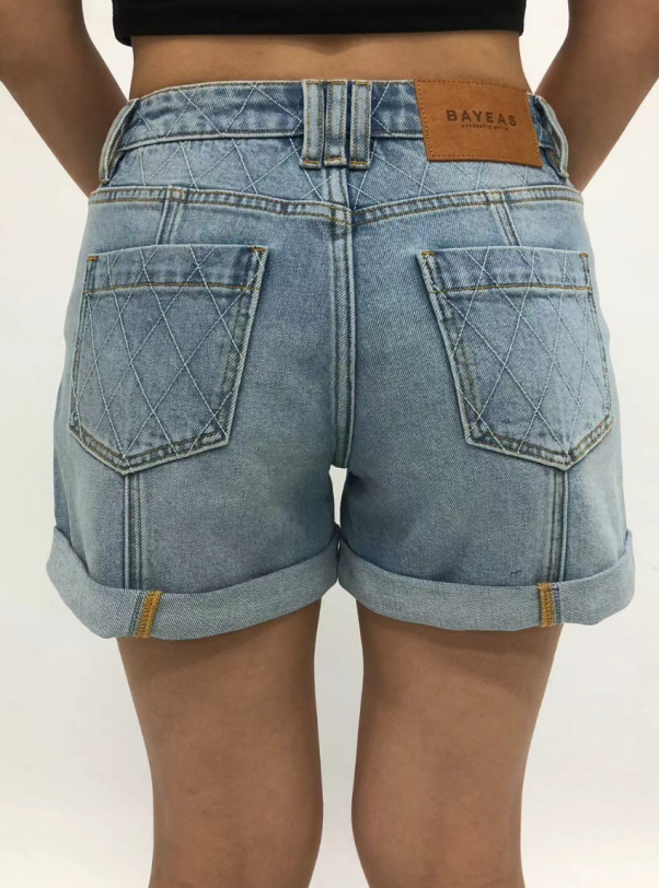 MIAMI HIGH RISE H-SHAPE DENIM SHORTS BYH6158