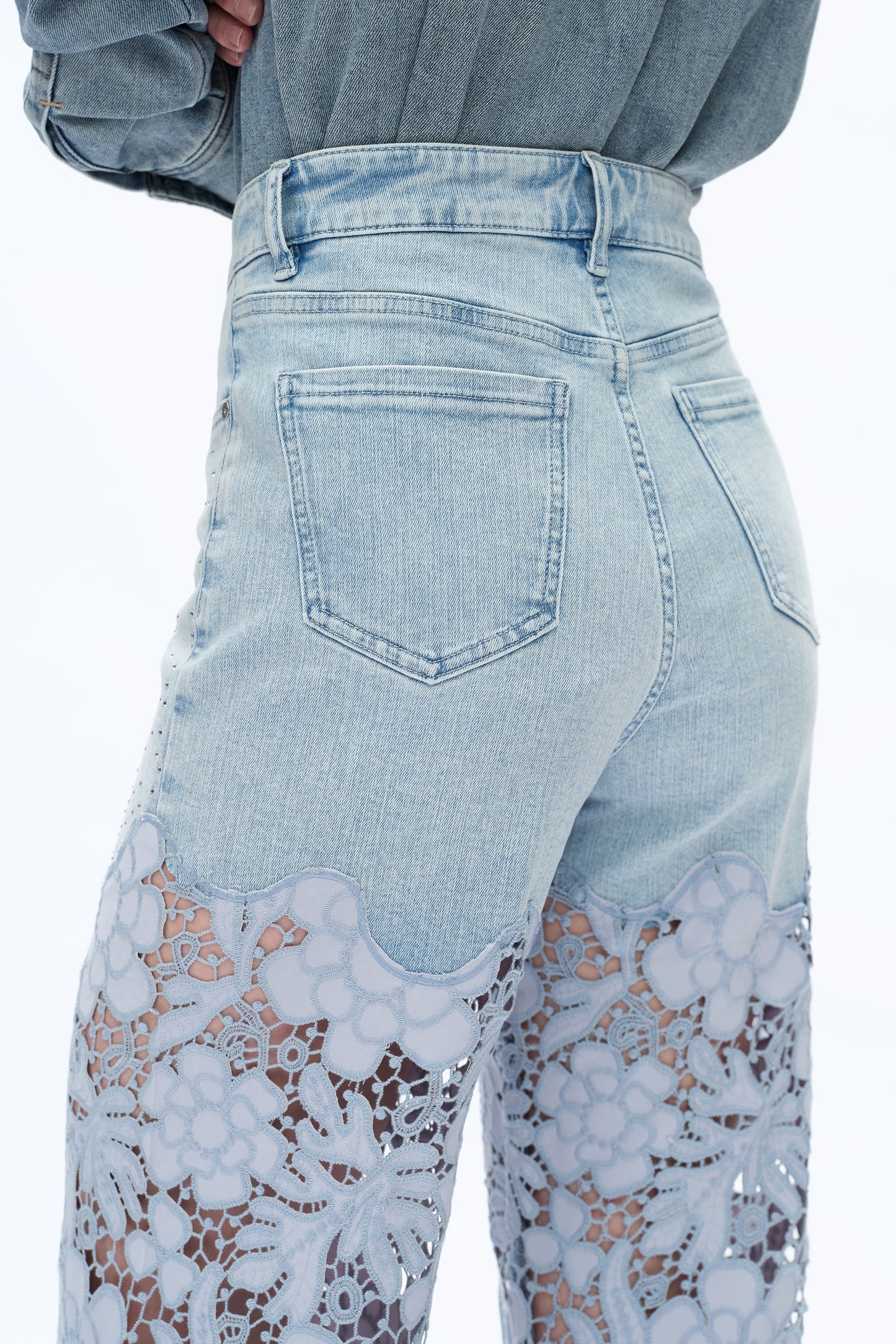 HIGH RISE LACE WIDE LEG
