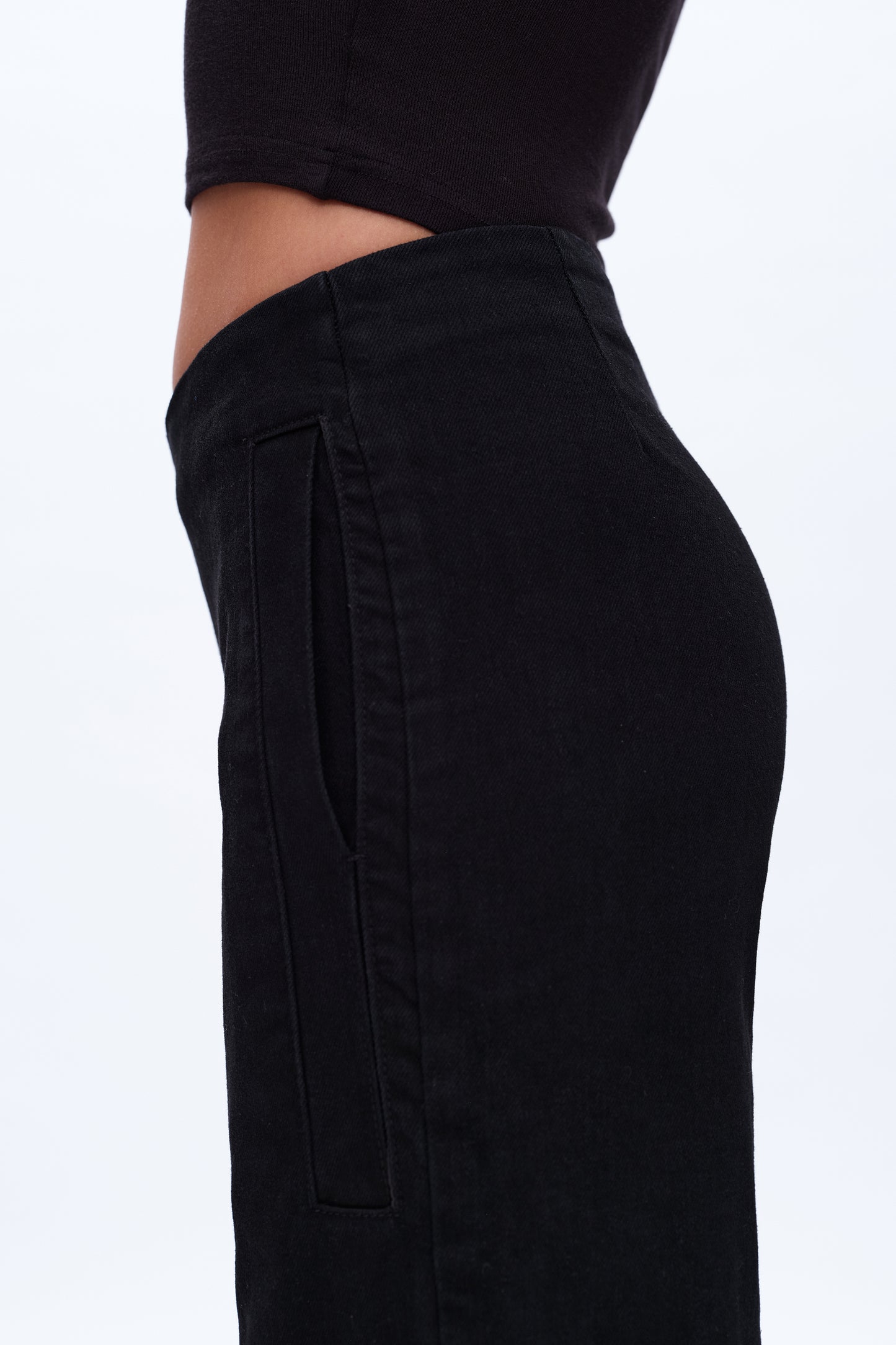 TIMOTHY LOW RISE RELAX WIDE LEG TROUSERS BYMD001 (BYMJ120) BLACK