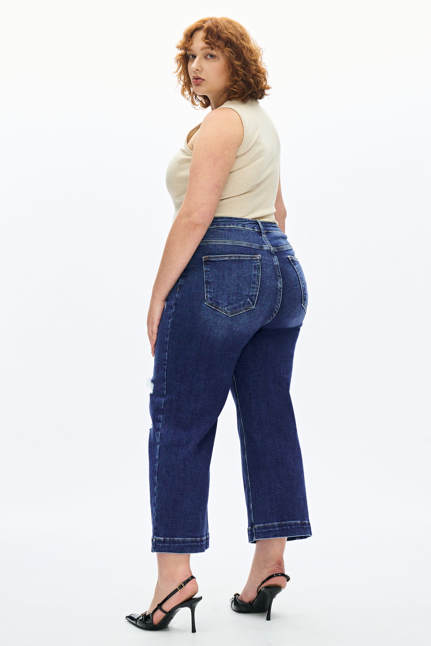 PLUS MID RISE WIDE LEG FLARE